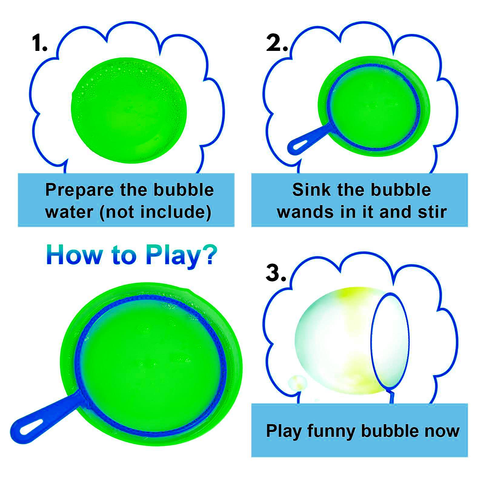 Roberly 15 Pack Bubble Wands Set with Tray - Bulk Bubble Making Toys for Kids, Summer Outdoor Games, Birthday Party Favors & Gifts (Perfect for Backyard Play, Beach Fun, Park Activities & Children's Parties)