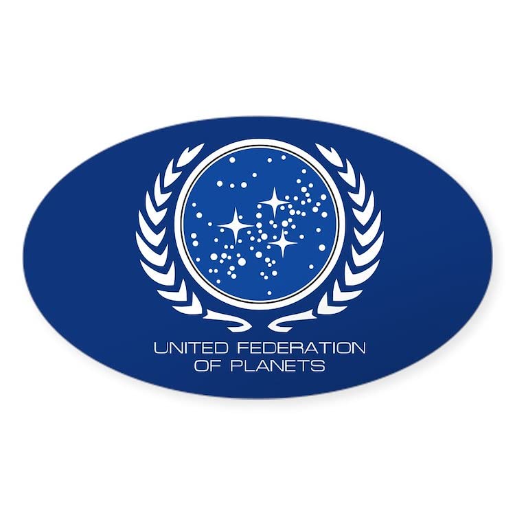 United Federation of Planets Oval Bumper Sticker - Euro Oval Car Decal for Star Trek Fans | Perfect for Cars, Laptops & Water Bottles | Show Your Sci-Fi Pride