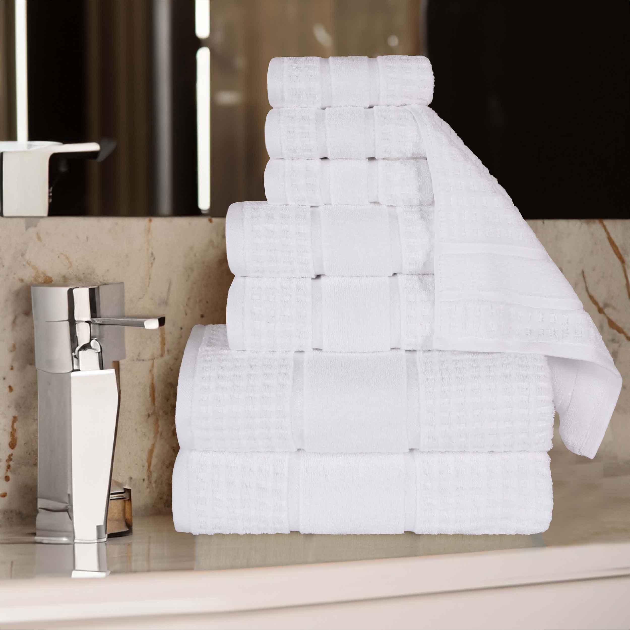 Premium 8-Piece Zero Twist Cotton Waffle Towel Set - Ultra Soft & Highly Absorbent Honeycomb Weave Bath Towels for Spa, Gym & Luxury Home Use