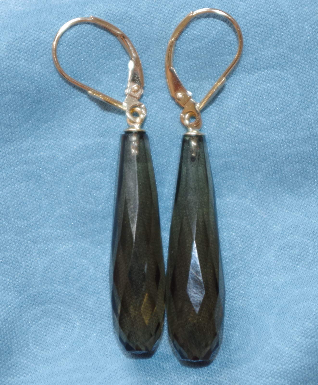 14K Gold Smokey Topaz Tear Drop Earrings - Gemstone Quality Faceted Dangle Earrings for Women | Perfect for Weddings, Parties & Evening Events