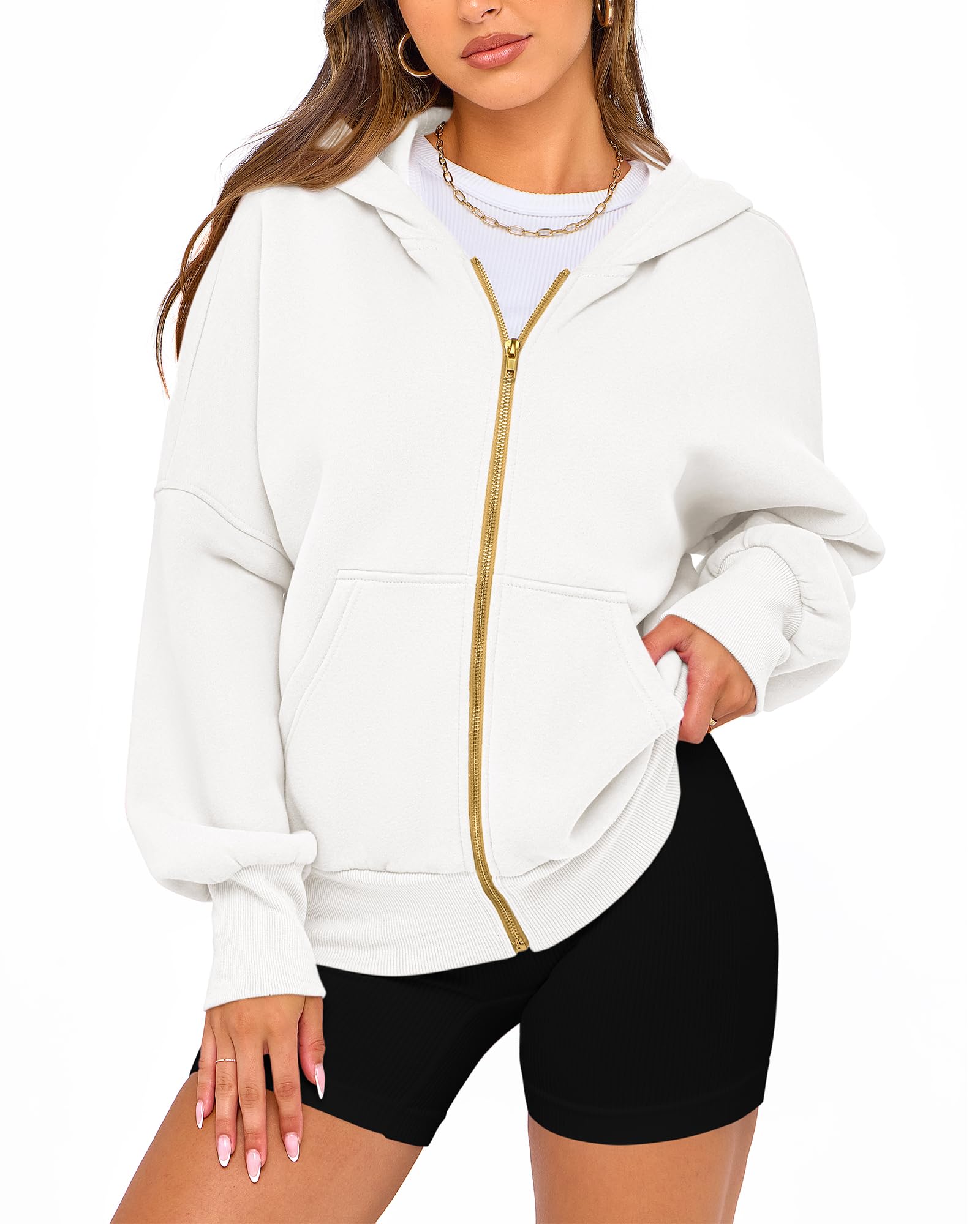 BTFBM Women's Zip Up Hoodies - Long Sleeve Fleece Sweatshirt | Y2K Trendy Hooded Jacket for Fall Winter 2025 | Casual Outfit, Streetwear Fashion, Loungewear