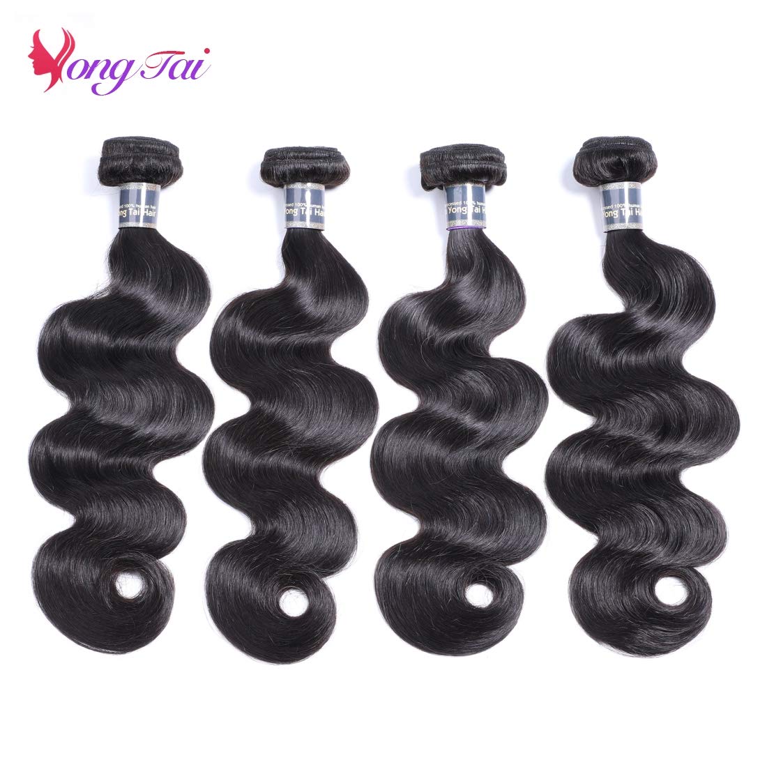 4 Bundles Brazilian Body Wave Human Hair Extensions 14 16 18 20 Inches - 9A Virgin Unprocessed 100% Human Hair Weave Bundles (1B Natural Black) for Styling, Volume & Length - Perfect for Daily Wear, Parties & Special Occasions