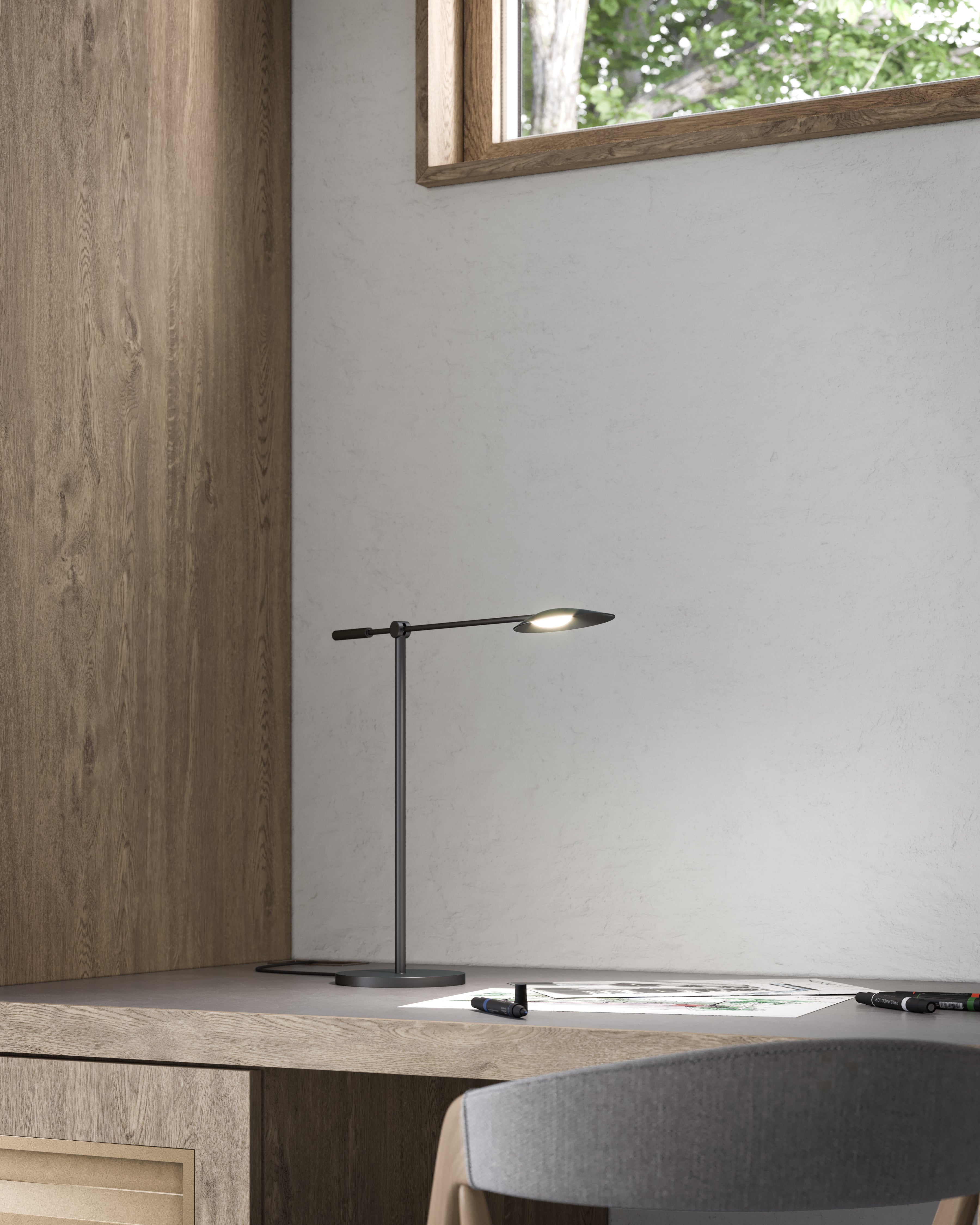Rotary Table Lamp - Modern Adjustable LED Desk Light for Home Office, Reading & Study | Stylish Lighting for Bedroom, Living Room & Workspace
