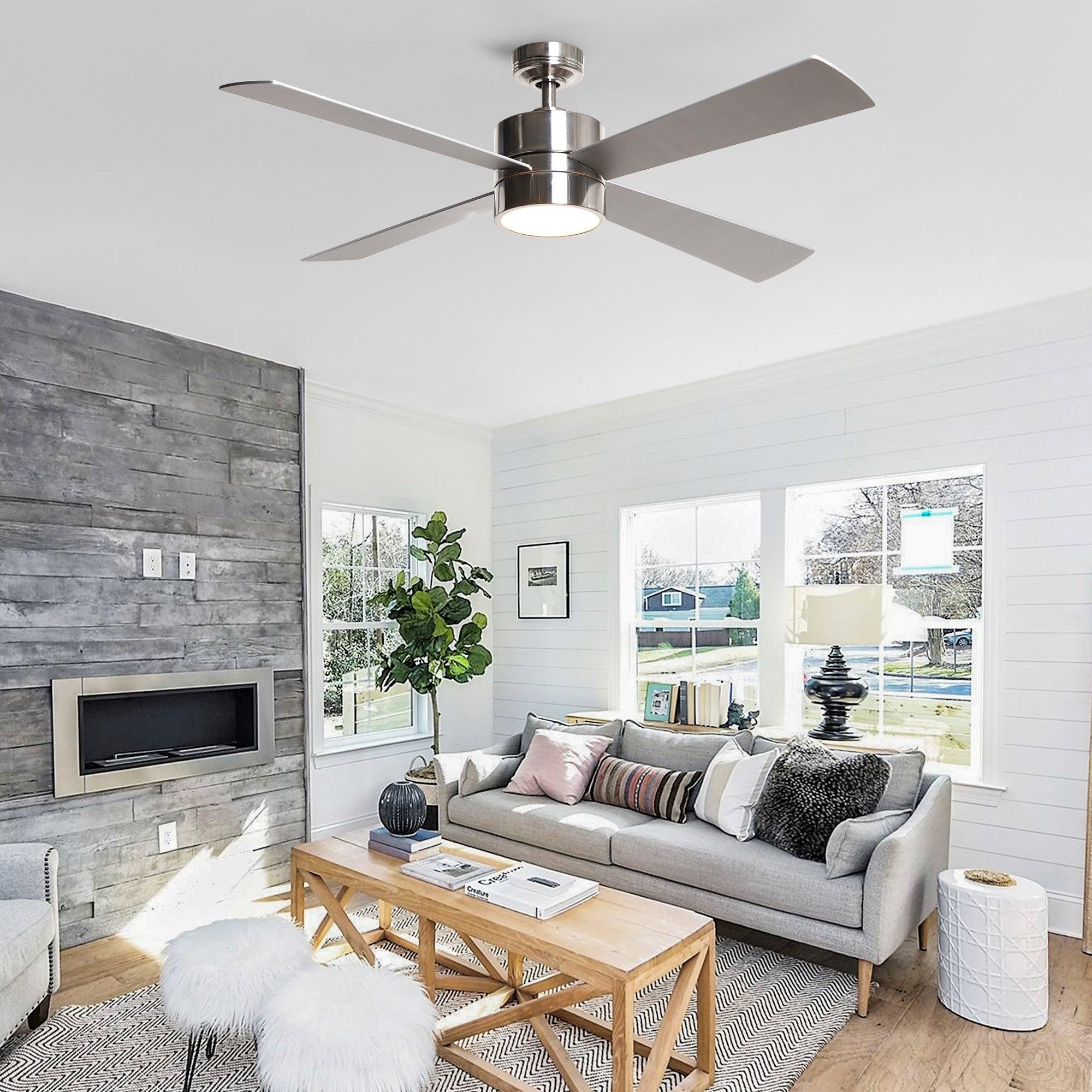 52 Inch Bucholz Industrial Ceiling Fan with Dimmable LED Light - Perfect for Warehouses, Garages, and Large Commercial Spaces