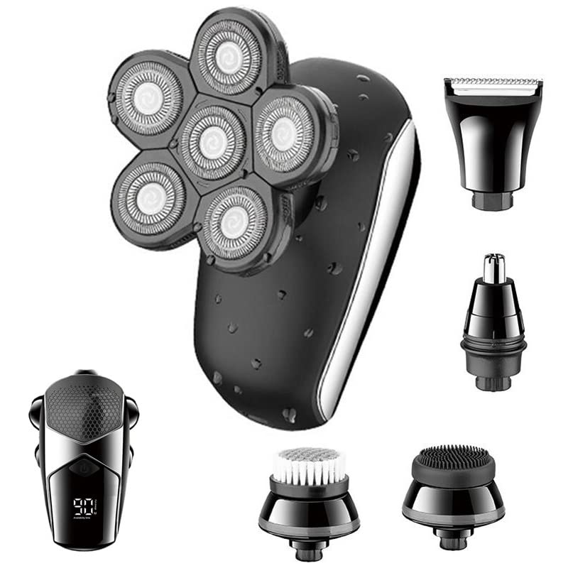 Premium Electric Head Shaver for Bald Men - Rechargeable Wet/Dry Hair & Beard Trimmer with 3D Floating Blades - Ideal for Home, Travel & Gym Use