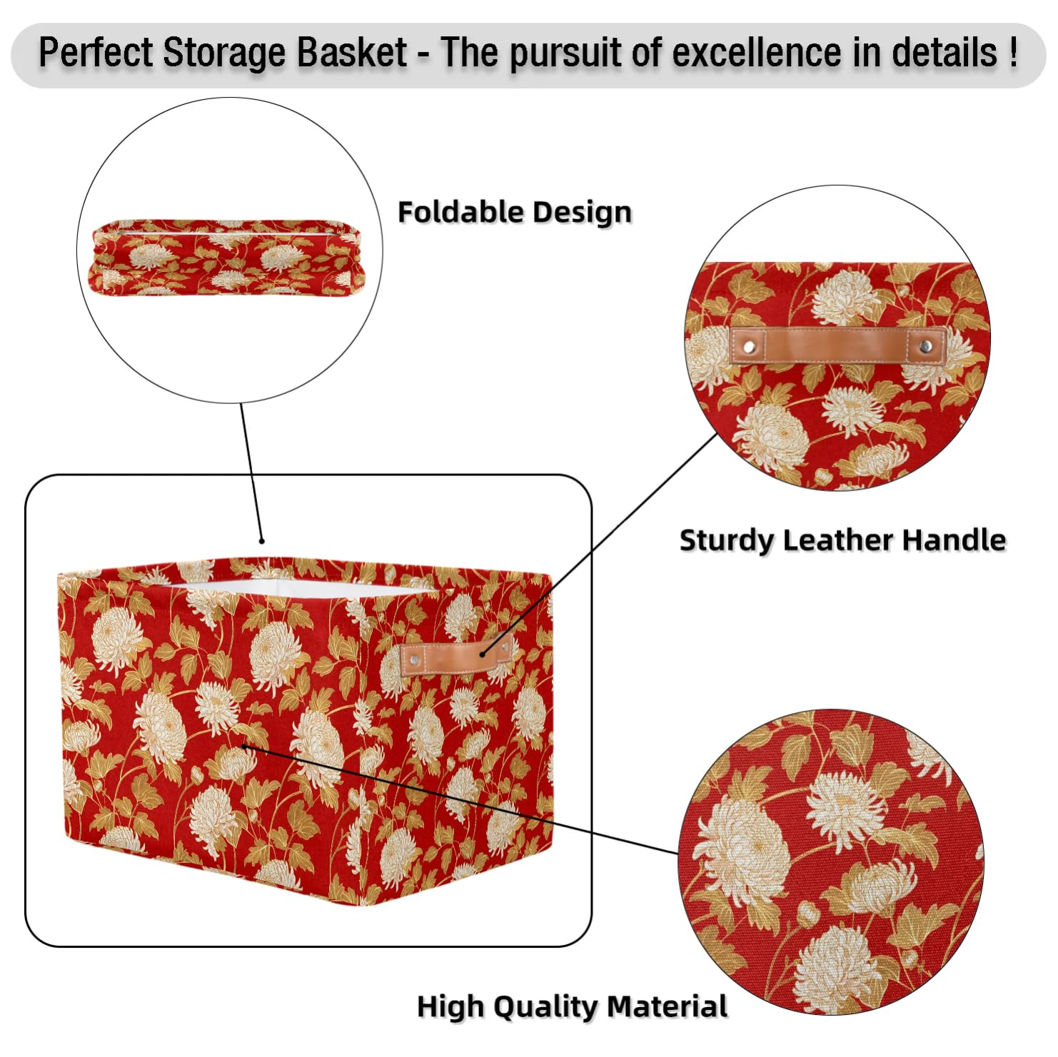 Large Fabric Storage Baskets with Handles - 2 Pack Collapsible Closet Organizers for Clothes, Toys & Home Decor | Perfect for Shelves, Wardrobes & Nursery Organization