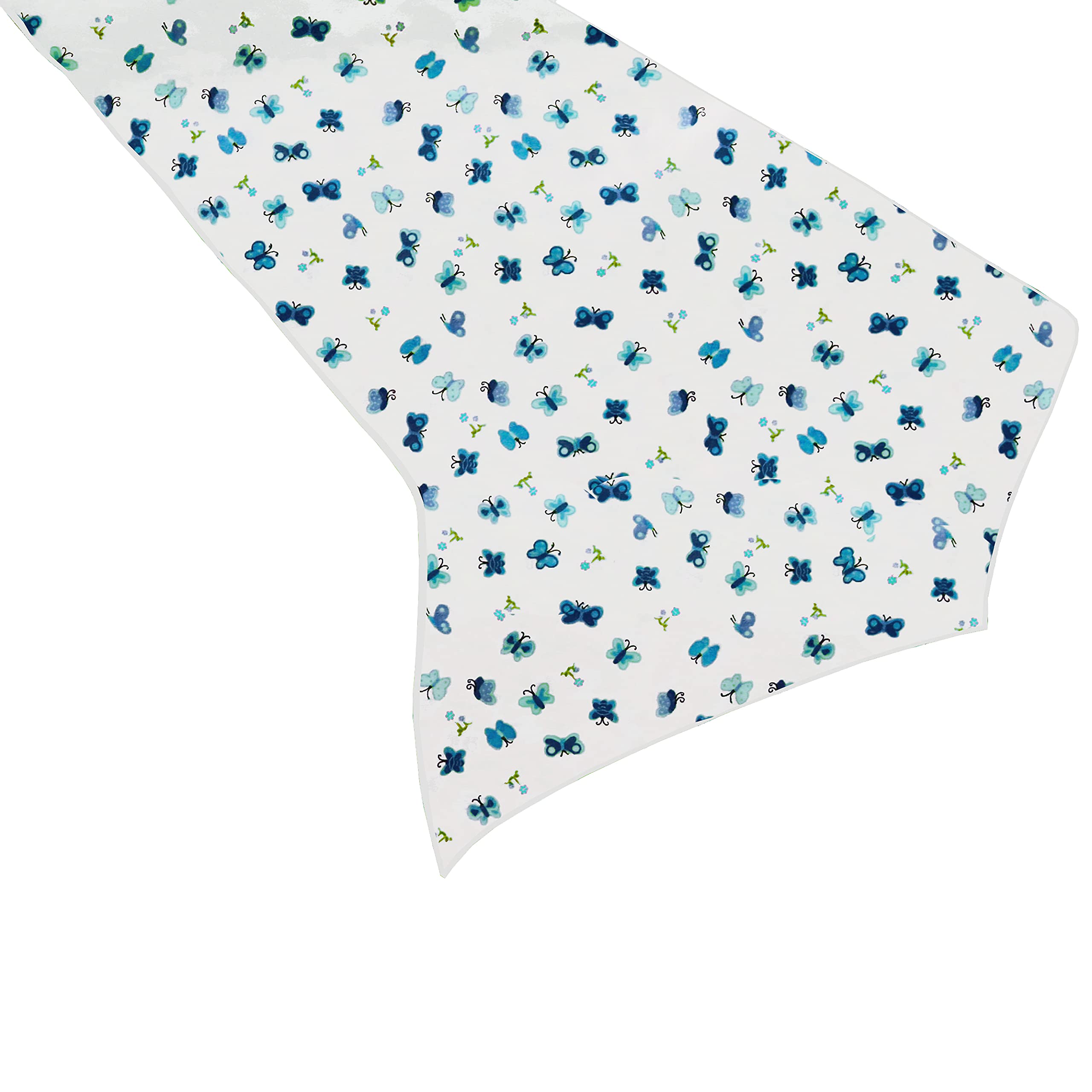 12x90 Inch Blue Cotton Floral Butterfly Table Runner - Elegant Decor for Nursery, Bedroom, Wedding, Party & Special Events | Perfect for Dining Tables, Buffets & Home Decor