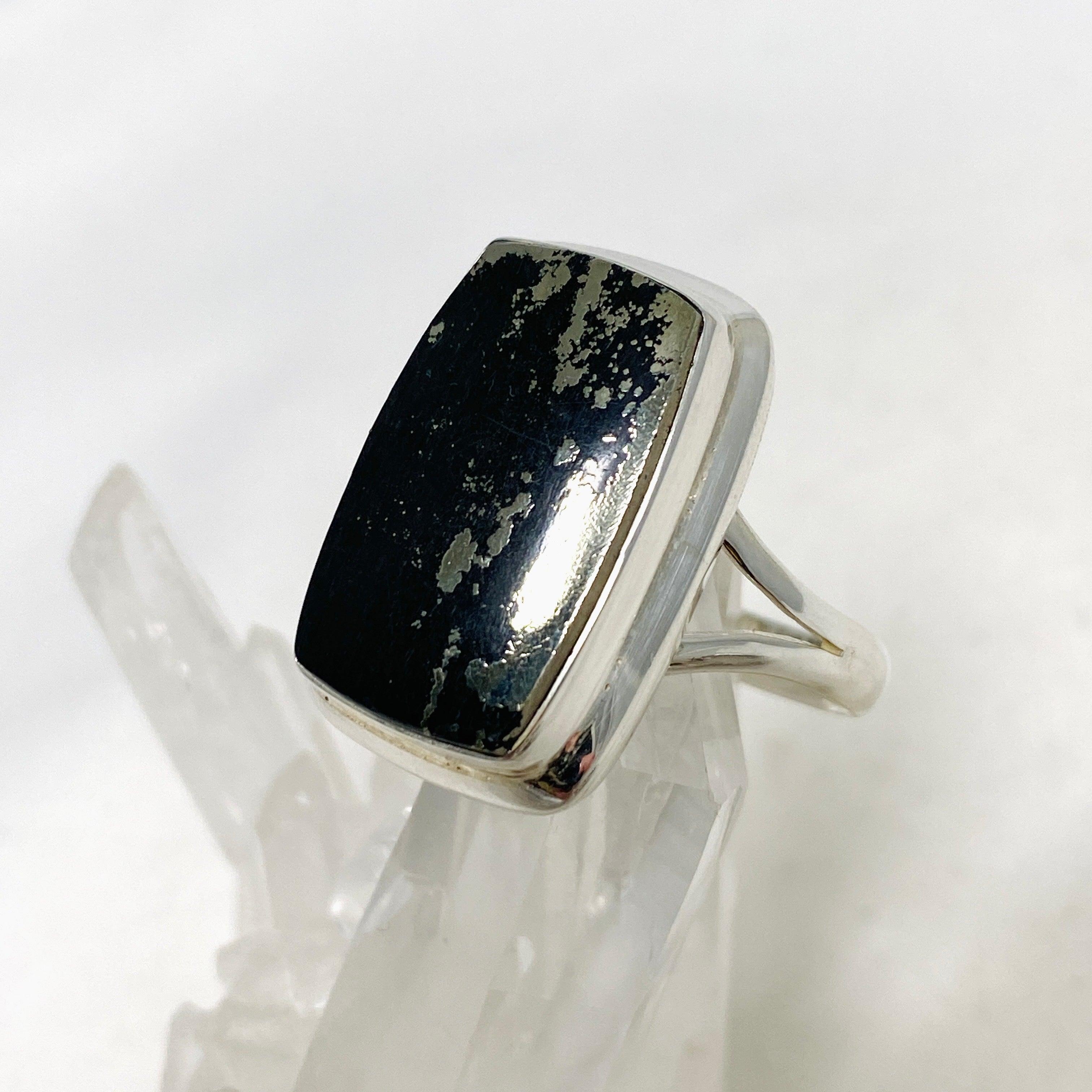 Healer's Gold Rectangle Split Band Ring for Women - Size 11 (KRGJ3199) | Elegant Stackable Ring for Everyday Wear, Date Nights & Special Occasions