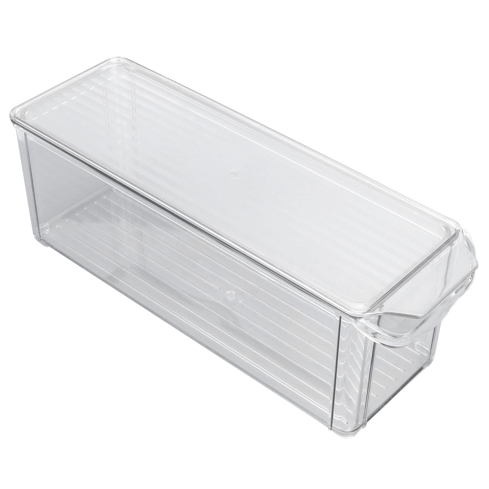 Delaman Clear Plastic Storage Bin - Large Capacity, Food Grade, Durable & Portable for Pantry Organization | Perfect for Kitchen, Bathroom, and Office Storage