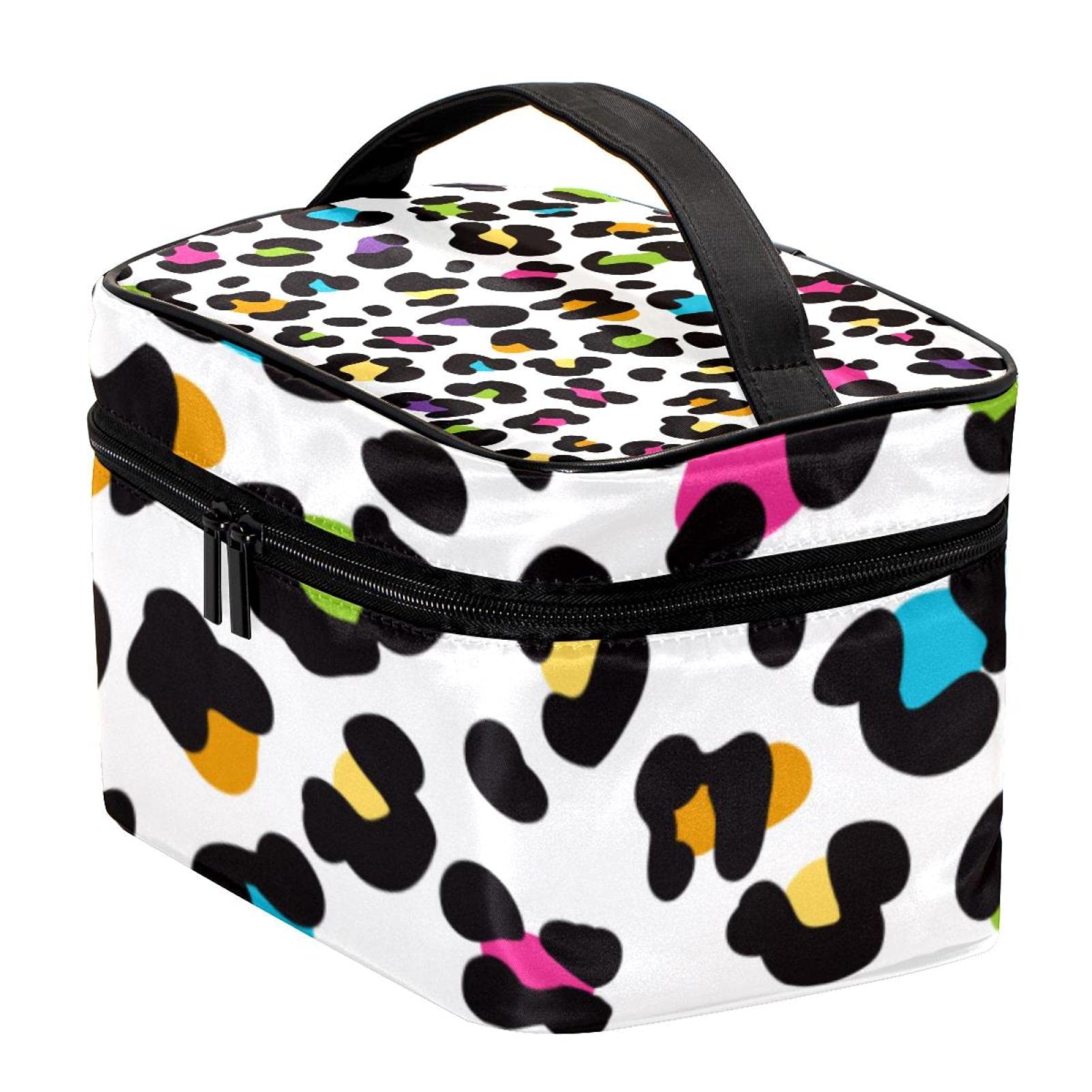 Stylish Cheetah Print Large Travel Makeup Bag - Waterproof Cosmetic Organizer with Zipper for Women & Girls | Perfect for Vacation, Gym, and Daily Essentials Storage