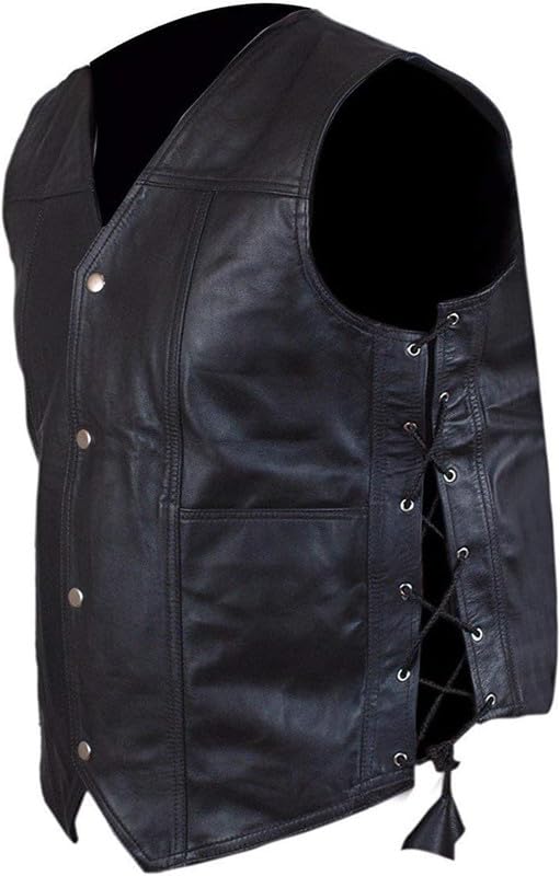 Facon Men's Motorcycle Jacket - Black Angel Wings Biker Vest, Leather Costume for Riding & Motorcycle Events | Perfect for Biker Gangs, Halloween & Cosplay