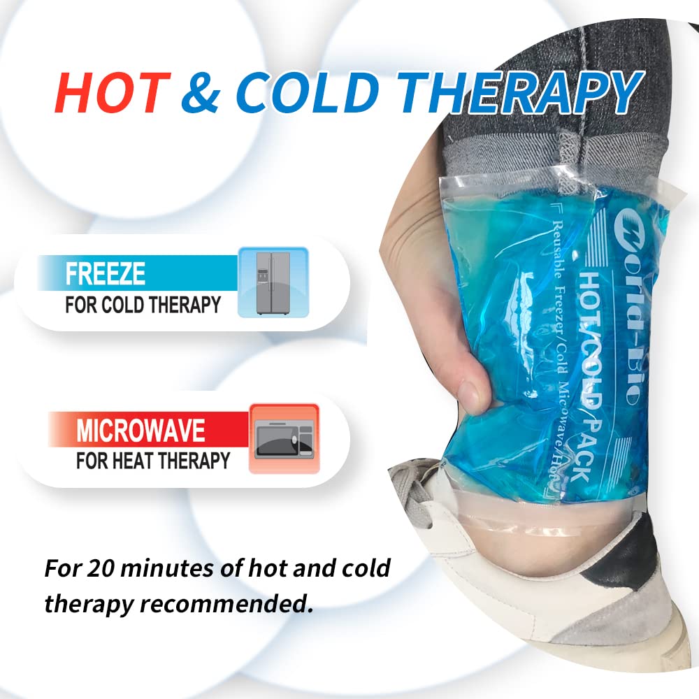 Reusable Hot & Cold Therapy Gel Ice Packs (2 Pack) - Flexible Pain Relief for Knee, Shoulder, Back, Neck & Wrist Injuries - 4.7