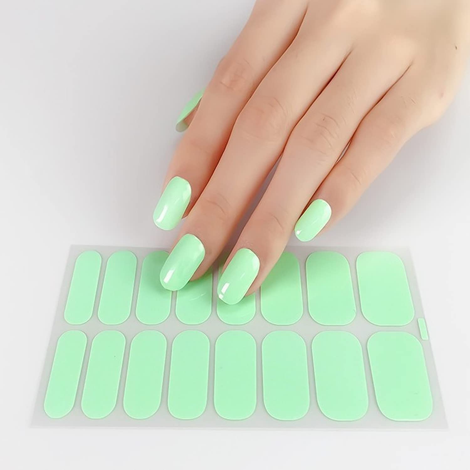 Simply Inked Light Green Nail Art Strips - Premium Designer Nail Stickers for Women & Girls | Easy DIY Manicure at Home, Party & Special Occasions