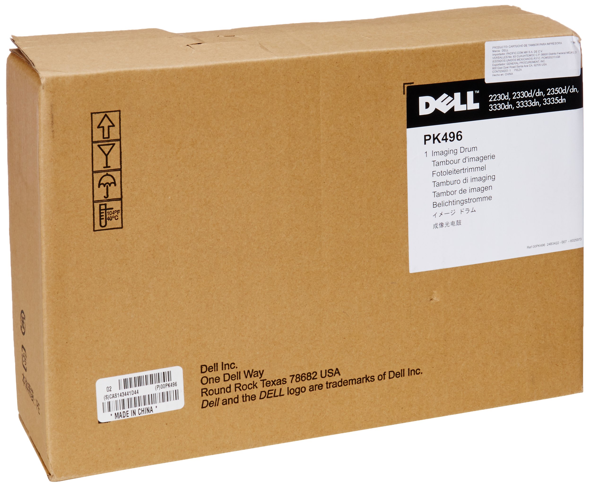 Dell PK496 Black Imaging Drum Kit - Compatible with 2230d, 2330d/dn, 2350d/dn, 3330dn, 3333dn, 3335dn Laser Printers | High-Quality Replacement Toner | Perfect for Office & Home Printing Needs