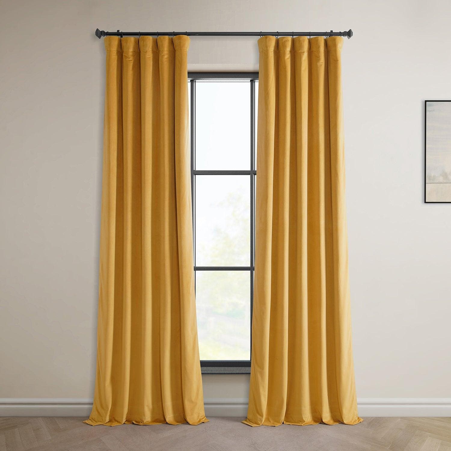 Aztec Gold Heritage Plush Velvet Blackout Curtains for Bedroom & Living Room - Thermal Insulated Noise Reducing Window Drapes for Home Decor