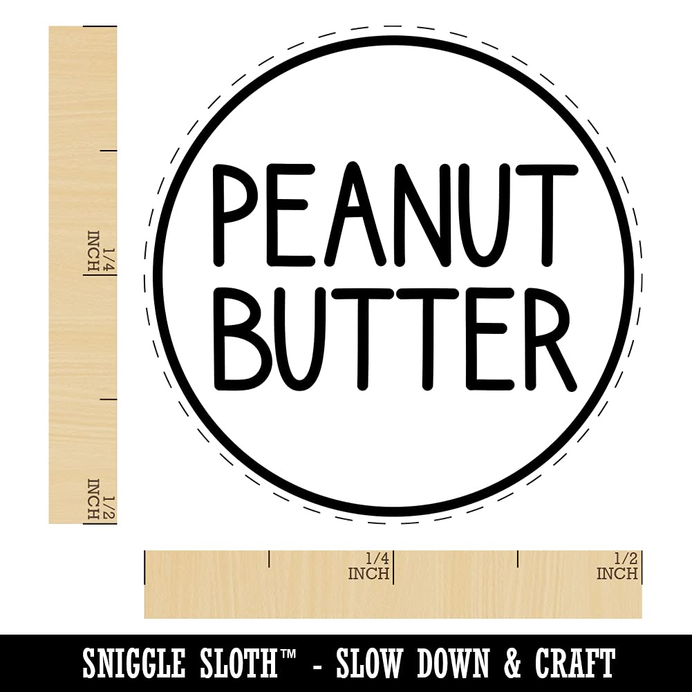 Peanut Butter Scented Self-Inking Rubber Stamp - 1/2 Inch Round Mini Stamp with Lime Green Ink for DIY Crafts, Scrapbooking & Planner Decoration - Perfect for Journals, Cards & Gift Wrapping