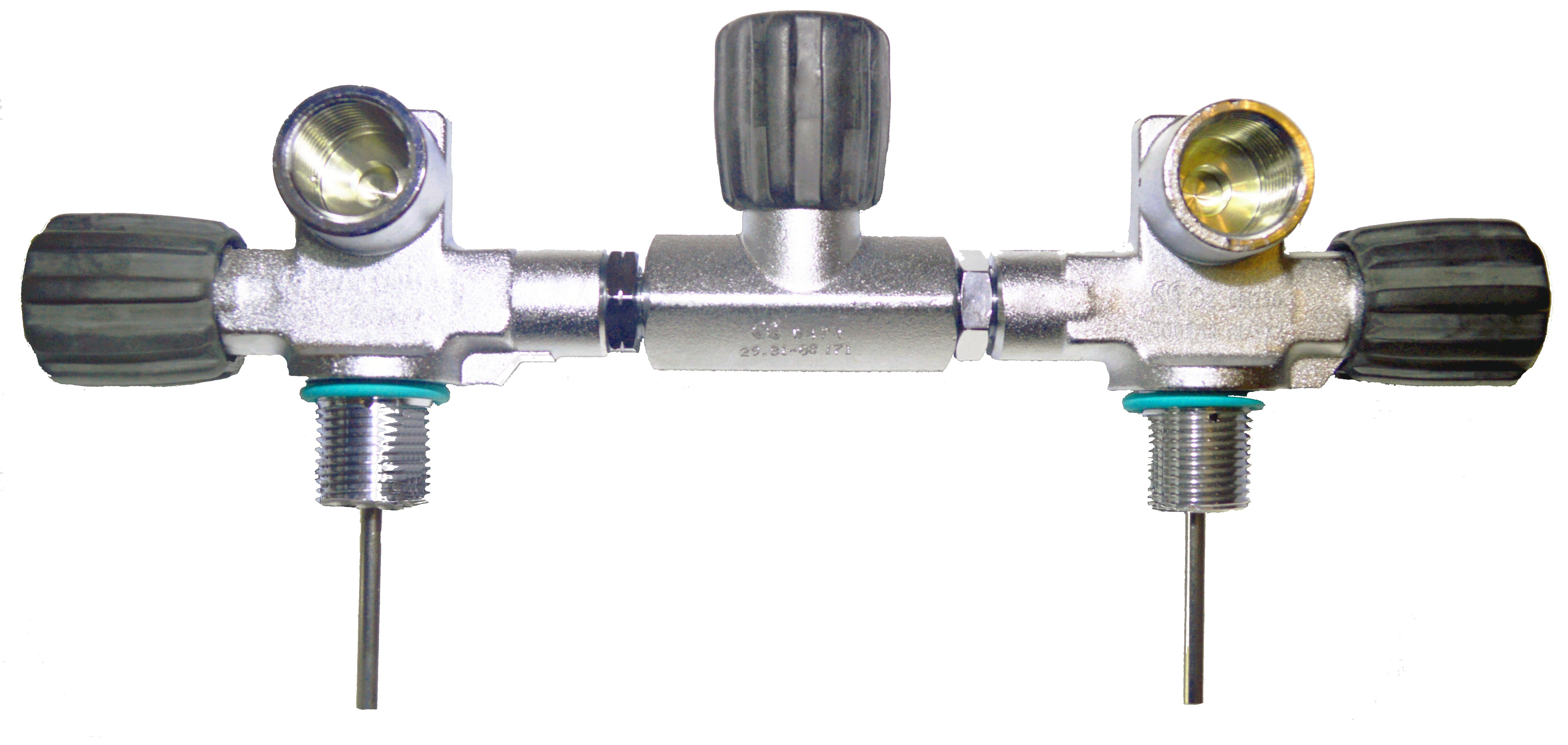 Beaver 300 Bar Twin 7 Manifold with M26 Thread & M25X2 EN1441 - High Pressure Gas Regulator for Industrial, Welding & Scuba Diving Applications