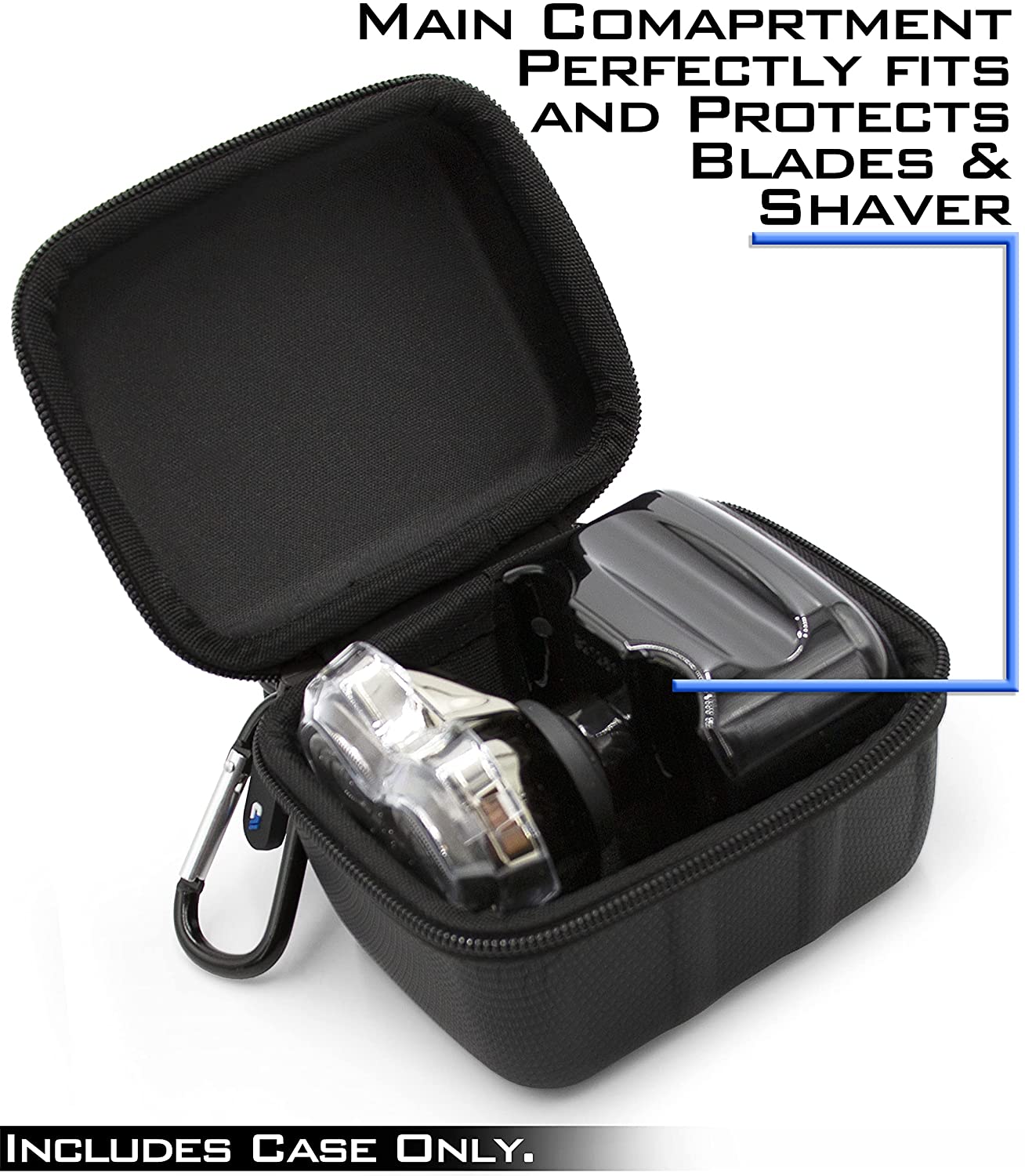 CASEMATIX Protective Case for Skull Shaver Pitbull Silver Pro & Gold Pro Electric Razors - Waterproof Travel Storage for Rotary Shavers - Perfect for Home, Gym, and Business Trips