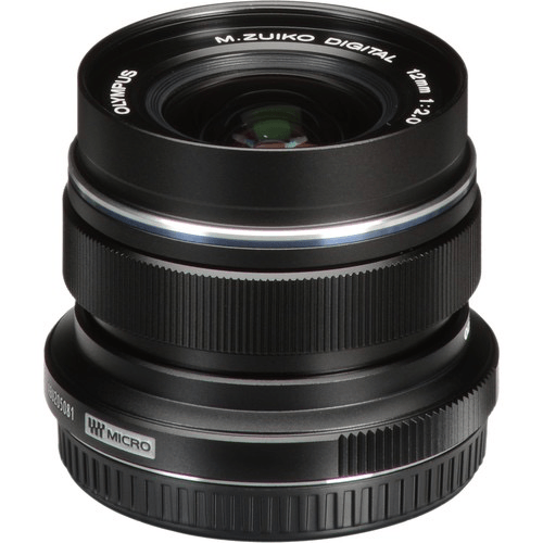 OM SYSTEM M.Zuiko Digital ED 12mm f/2.0 Wide Angle Lens (Black) - Perfect for Landscape, Street & Low Light Photography | Micro Four Thirds Mount
