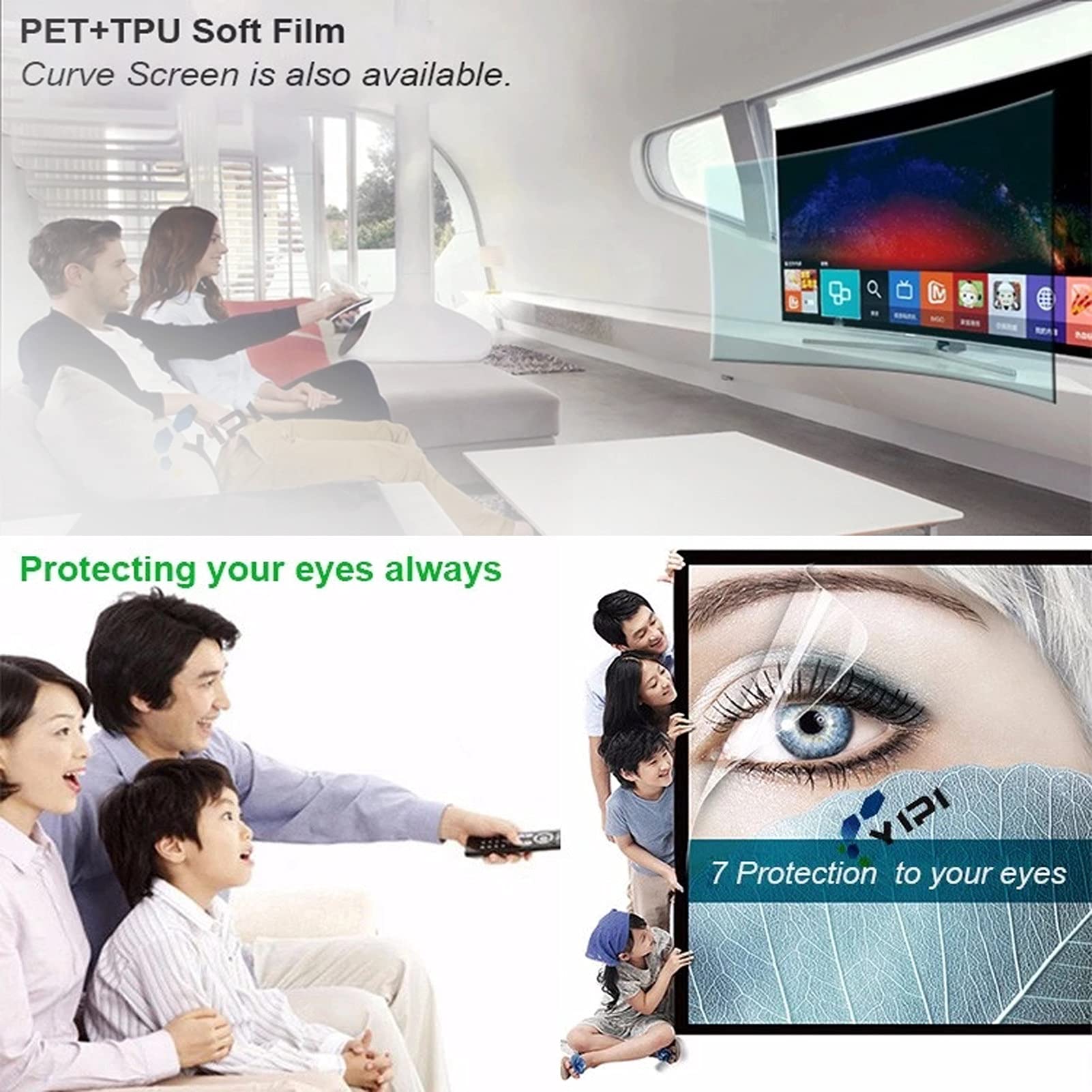 Anti-Glare Screen Protector for 27-75 Inch Computer Monitors | HD PET Film with Anti-Blue Light & Anti-Reflective Coating (47 Inch/1044x590mm) - Perfect for Office, Gaming & Home Theater Use