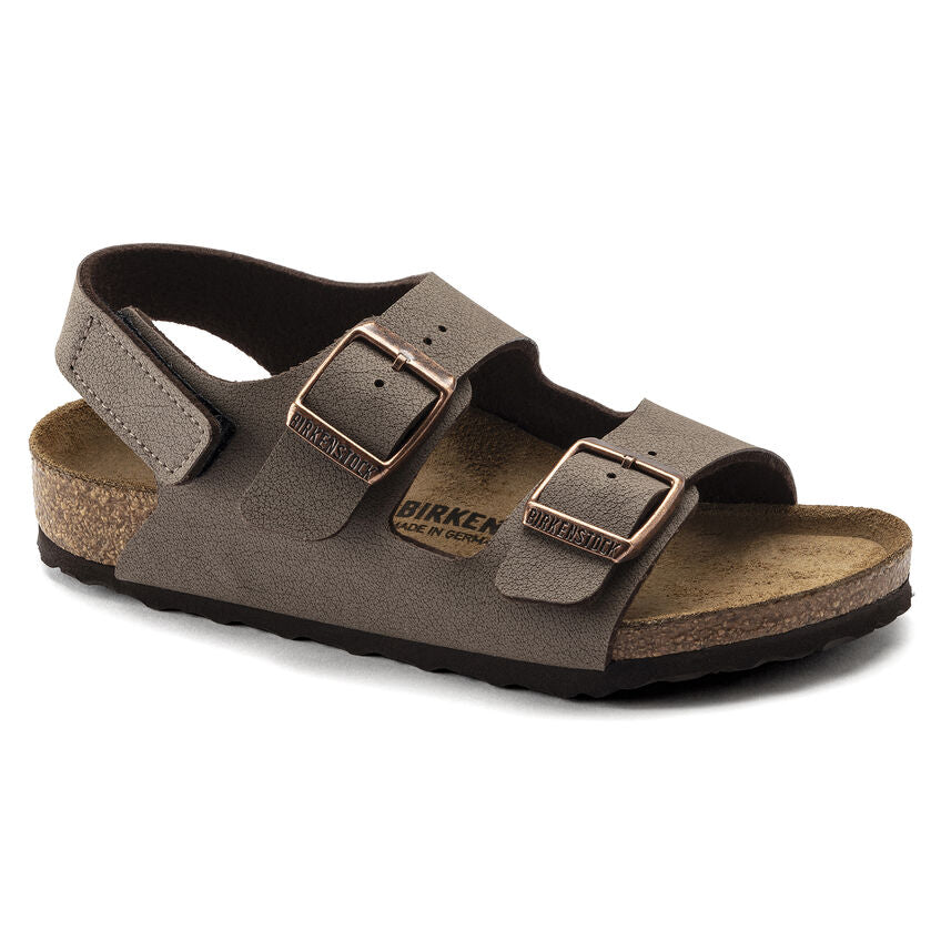 Birkenstock Kids Milano HL Sandals - Mocha Nubuck Leather - Comfortable & Durable Footwear for Boys & Girls - Perfect for School, Play & Outdoor Activities