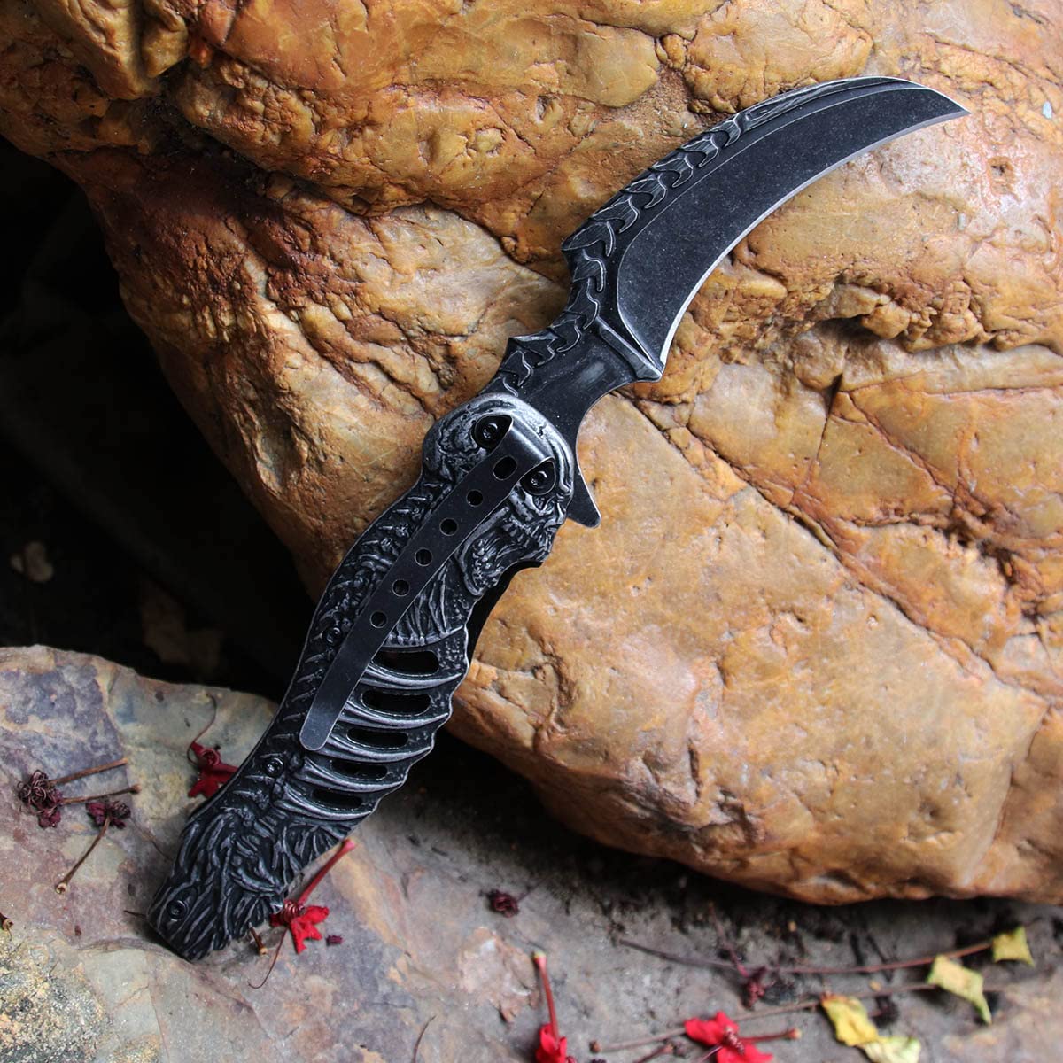 Best Survival Utility Folding Knife for Outdoor Adventures - Tactical Hunting, Camping & Bushcraft Knife | Perfect for Hiking, Emergency Preparedness & Wilderness Survival