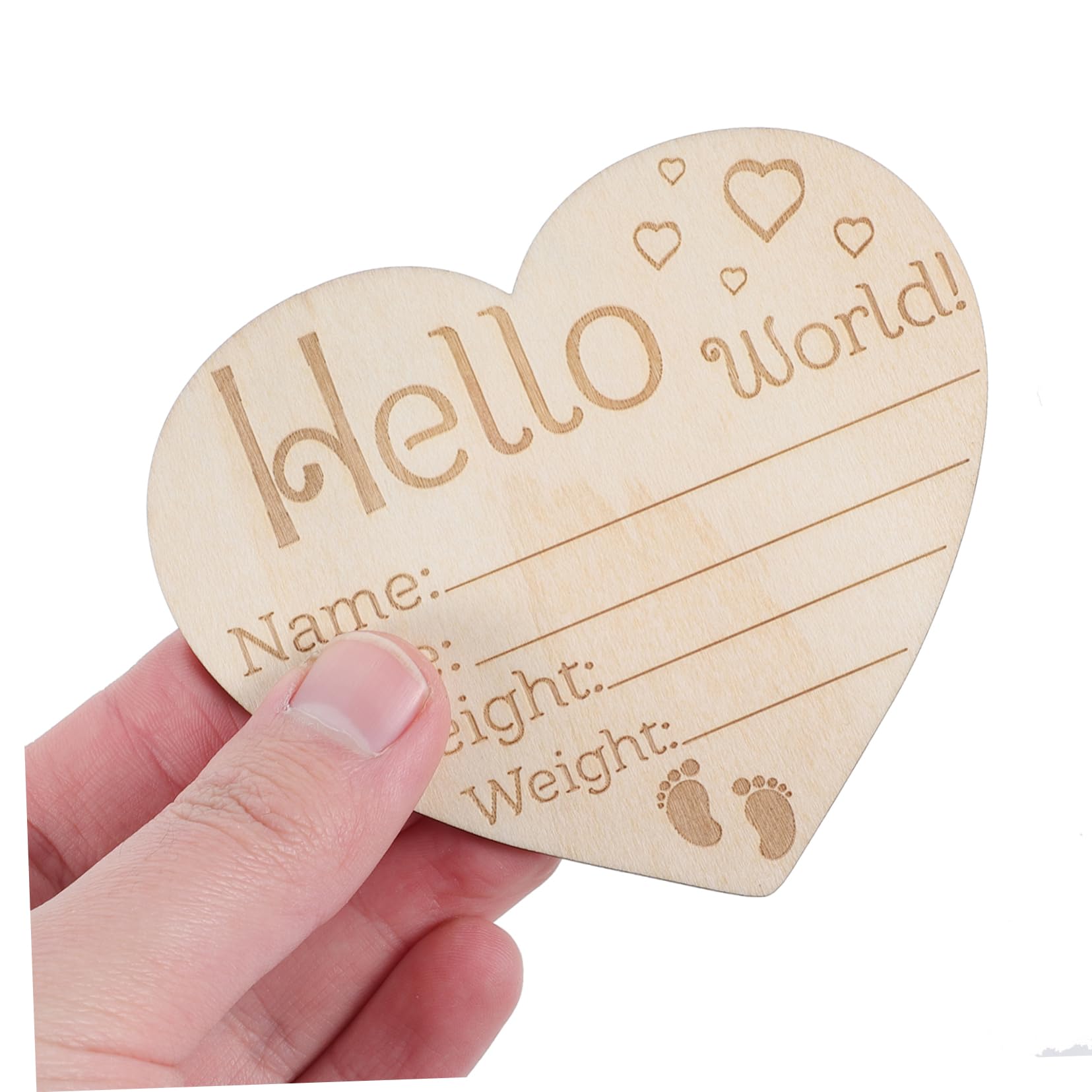 VICASKY Wooden Baby Name Sign - Heart Design Nursery Decor for Birth Announcement Gifts