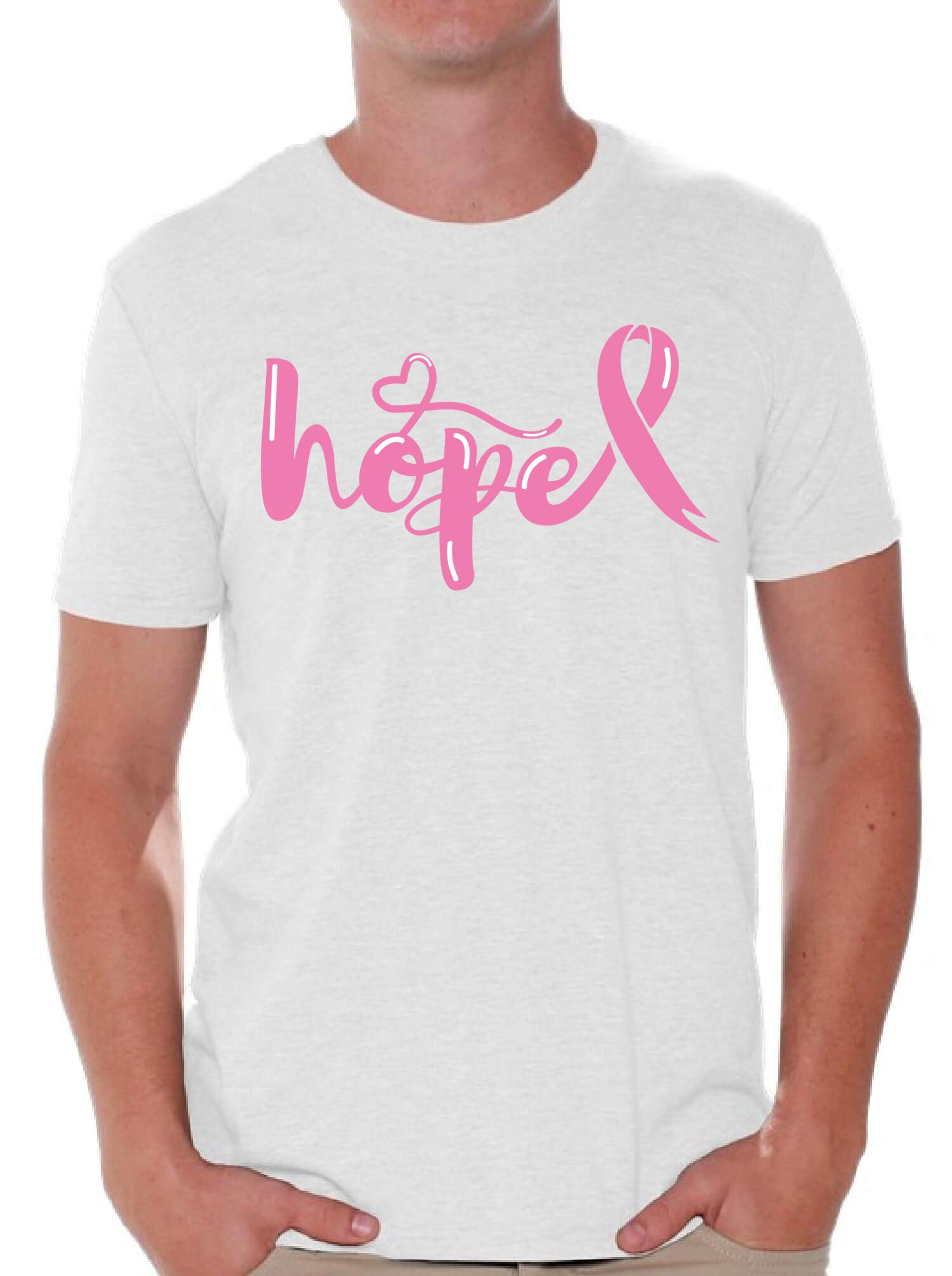 Awkward Styles Breast Cancer Awareness T-Shirt - Hope Pink Ribbon Shirt for Men - Support Survivors & Raise Awareness - Perfect for Fundraisers, Walks & Everyday Wear