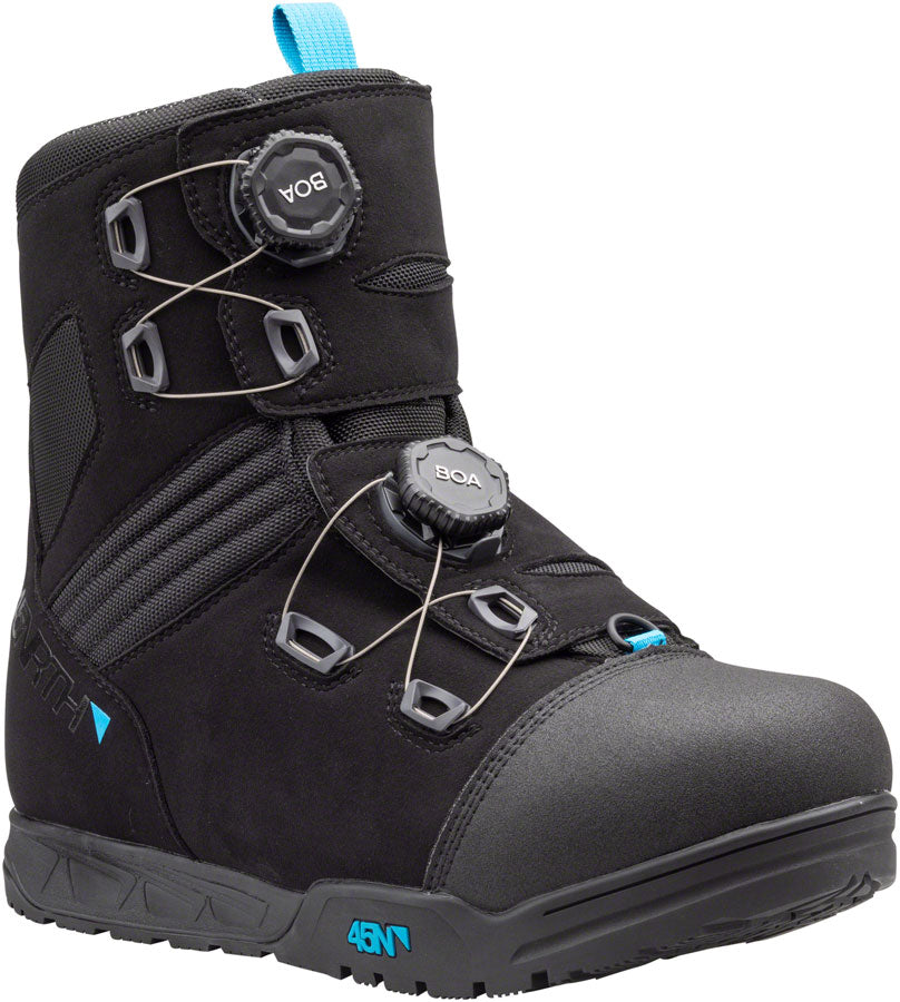 45NRTH Wolfgar Winter Cycling Boots - Waterproof, Insulated for Cold Weather - Black/Blue, Size 37 - Perfect for Commuting & Mountain Biking in Snow