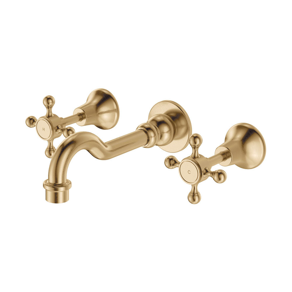 Fienza 336102UB Lillian Shepherds Crook Bathroom Faucet Set in Urban Brass Finish - Modern Bathroom Sink Faucet with Matching Drain Assembly for Bathroom Vanity & Powder Room Upgrade