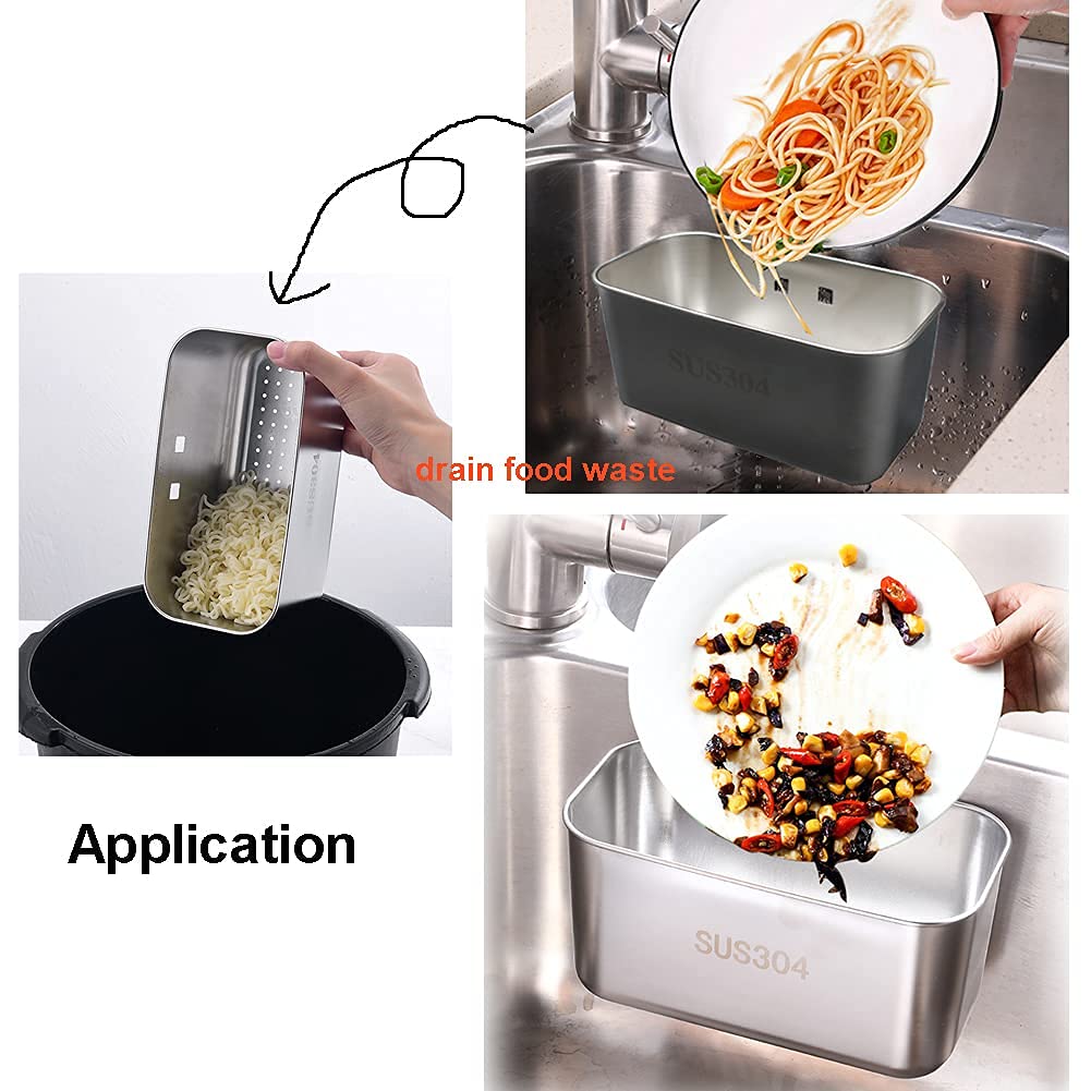 Premium Stainless Steel Sink Strainer - Kitchen Sink Filter Basket for Food Waste, Vegetables & Fruits - Durable Mesh Drain Catcher for Washing Produce, Preventing Clogs in Home & Restaurant Kitchens