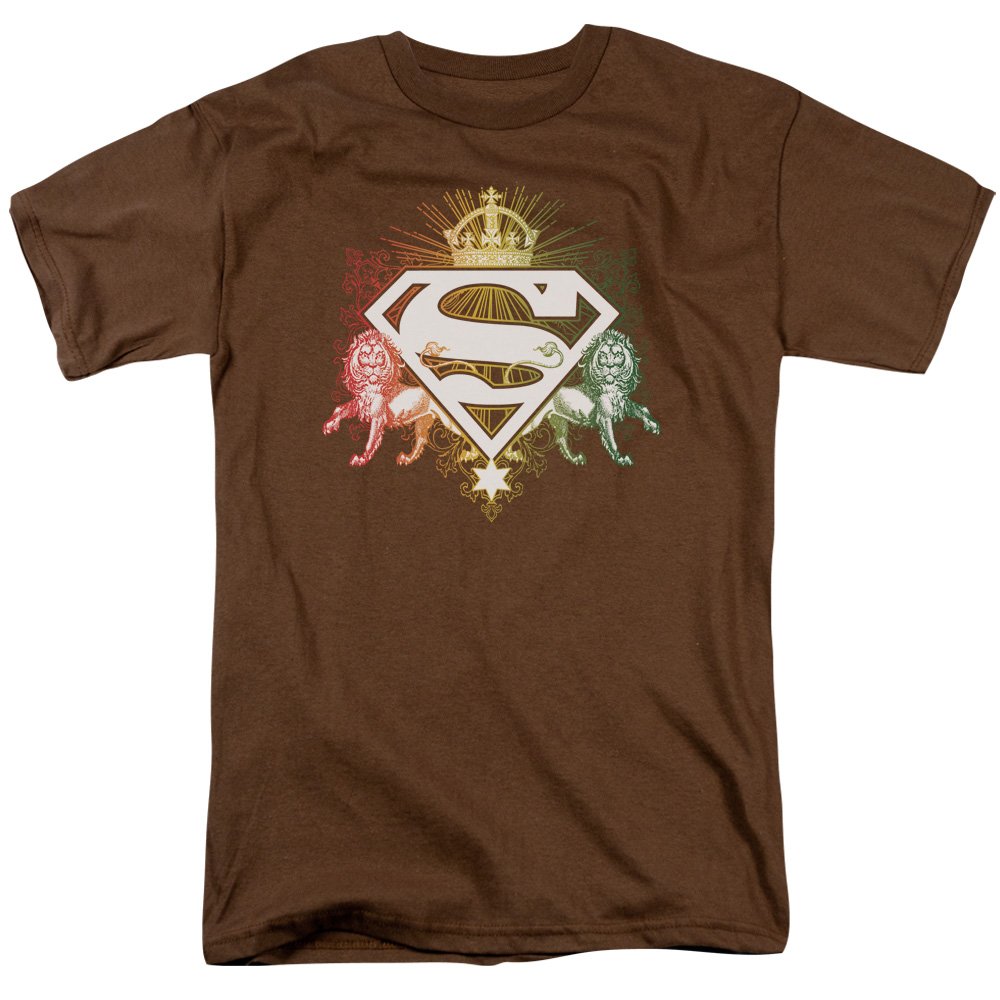 Superman Ornate Lion Shield Graphic T-Shirt for Men - Cool Superhero Tee for Casual Wear & Cosplay