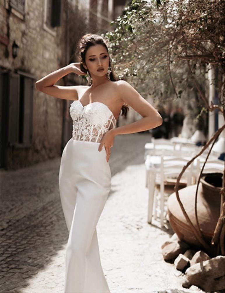 Honeydress Women's Strapless Sweetheart Jumpsuit Prom Dress with Waist Cloak Pants - Lavender Wedding Guest Outfit for Bridal Shower, Evening Party & Formal Events