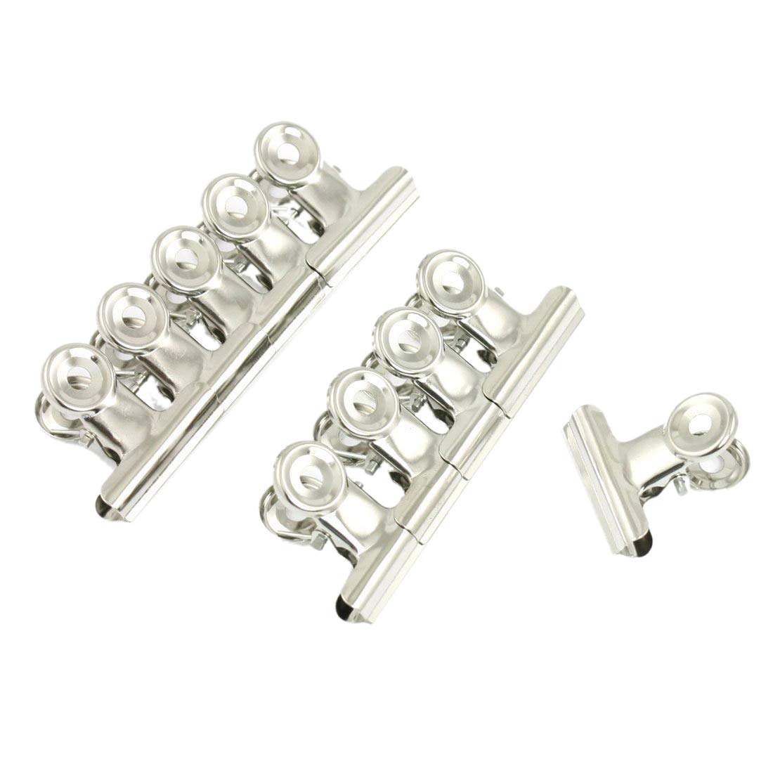 10 Pack Stainless Steel Spring Binder Clips - Heavy Duty Paper Ticket File Clips for Office, School, Organizing Documents & Craft Projects