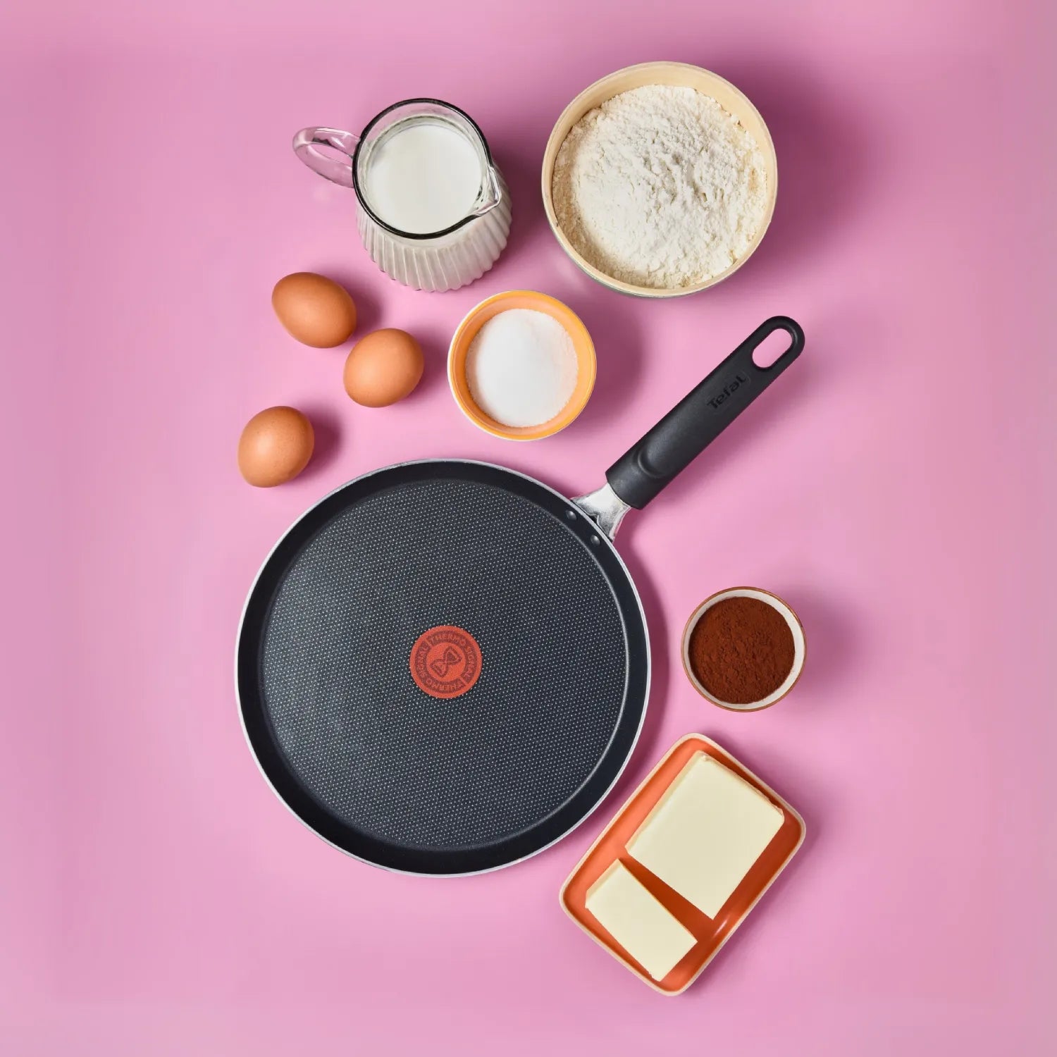 Tefal Easy Clean+ Non Stick Pancake Pan 25cm - Professional Pancake Griddle for Breakfast, Crepes & Omelets - Perfect for Home Cooking & Restaurants