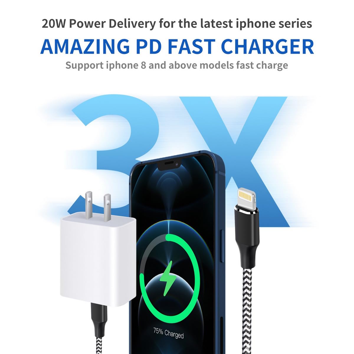20W USB C Fast Charger Block with PD - Compatible with iPhone 16/16 Plus/16 Pro/16 Pro Max, iPhone 15/14/13/12/11/X/XR, Samsung Galaxy, Google Pixel 4/3, iPad - Perfect for Home, Office & Travel (Cable Not Included)
