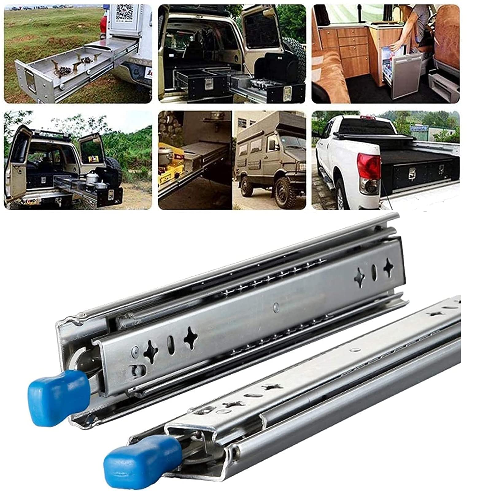 Heavy Duty Full Extension Telescopic Drawer Slides with Lock - 120kg Bearing Capacity (1 Pair, 34in/863mm) - Perfect for Kitchen Cabinets, Office Furniture, and Storage Organization