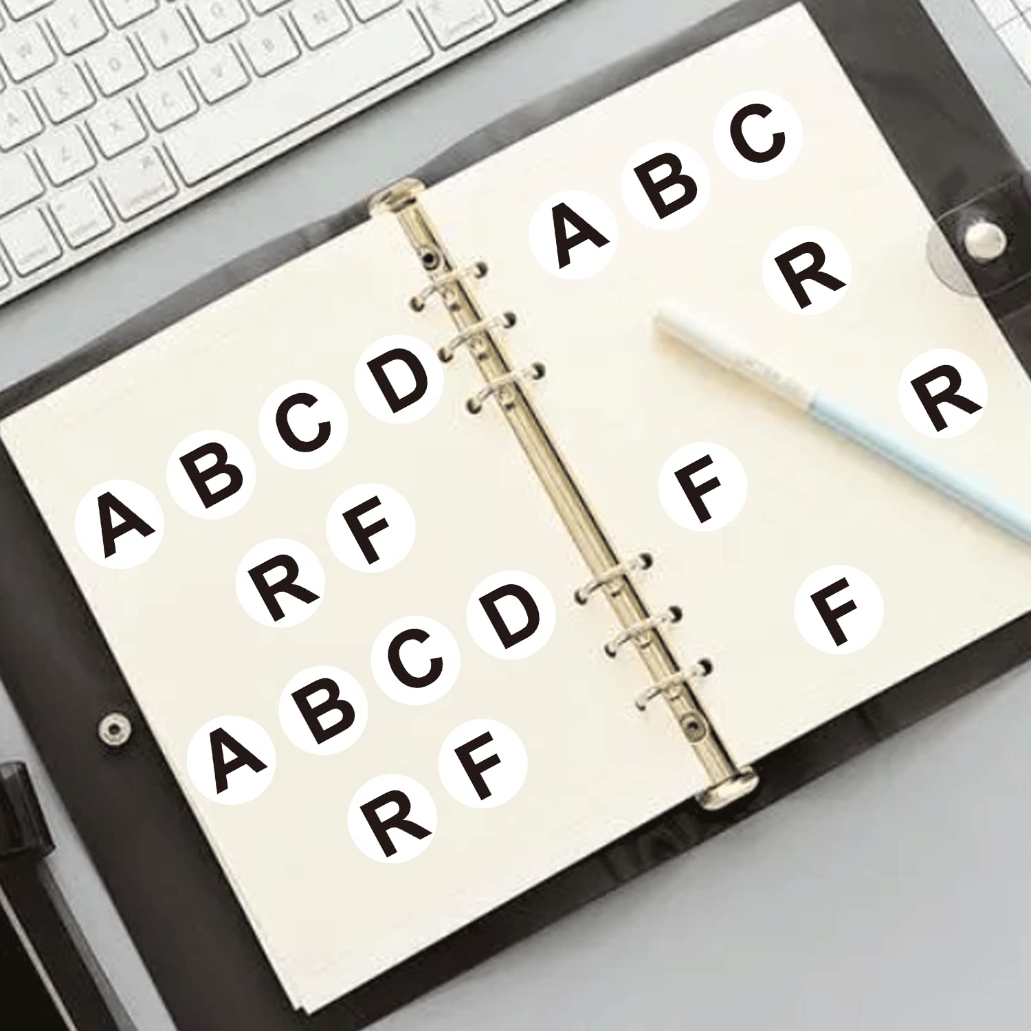 D Letter Inventory Labels - 1 Inch Round Circle Dots Stickers, 500 Adhesive Capital Letter D Labels for Organizing, Storage & Office Supplies