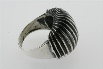 Vintage Silver Concertina Signet Ring for Men - Personalized Engraved Initials, Perfect for Weddings, Gifts & Everyday Wear