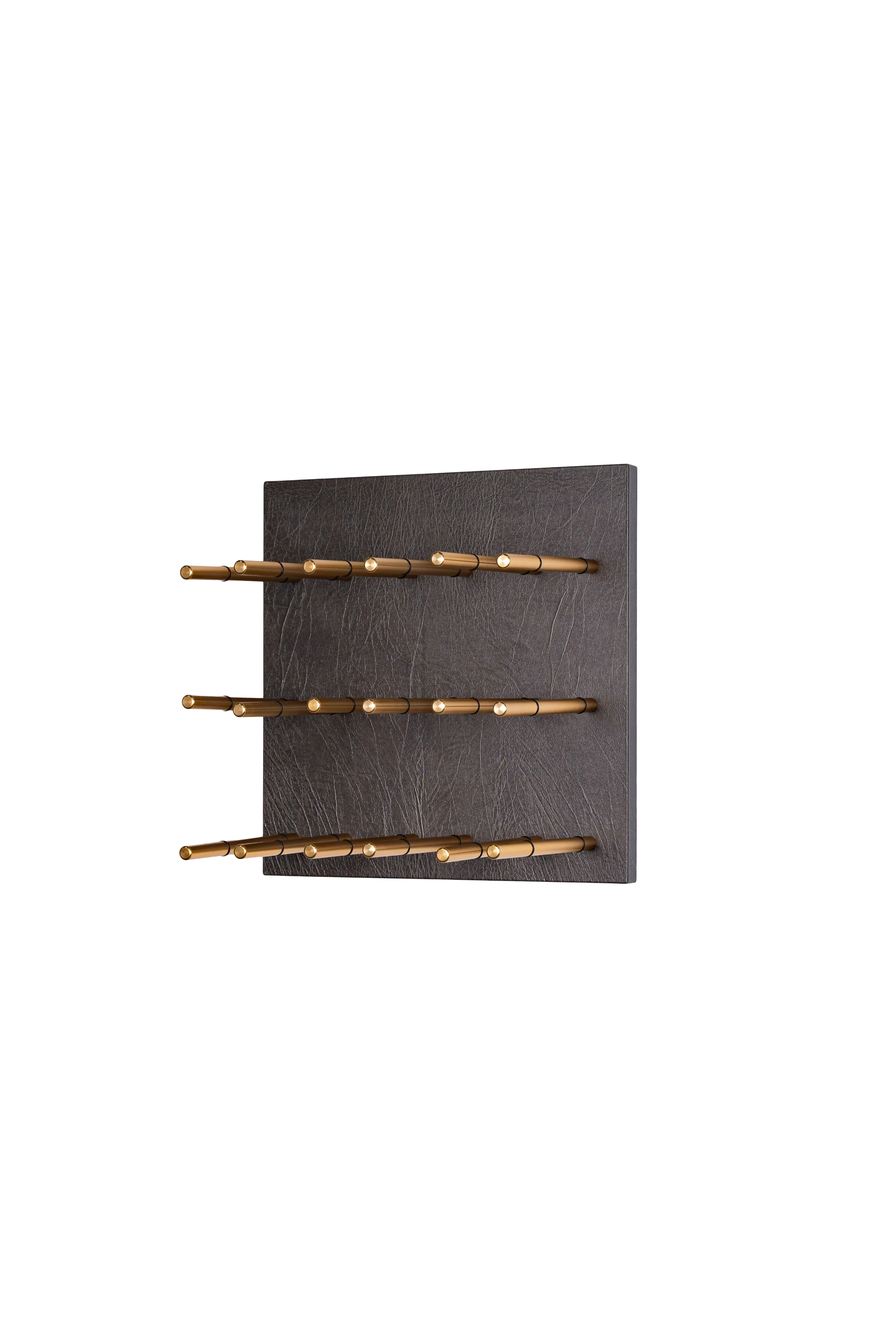 Kessick Wine as Art 14x14 Inch Leather Panel Wine Rack - Elegant Wall Mounted Wine Storage for Home, Office, or Restaurant Decor