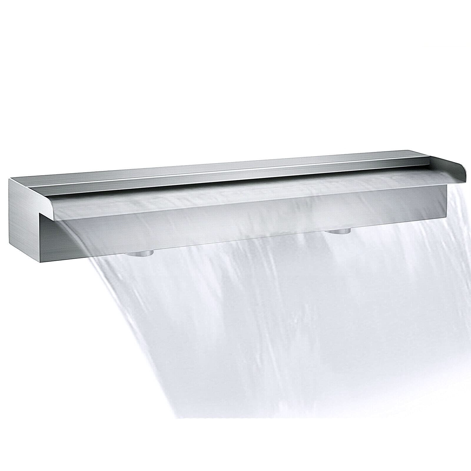 Stainless Steel Waterfall Pool Fountain with Pipe Connector - Outdoor Garden Pond & Rectangular Swimming Pool Decoration | SW1500 Model | Elegant Water Feature for Backyard, Patio, and Landscape Design