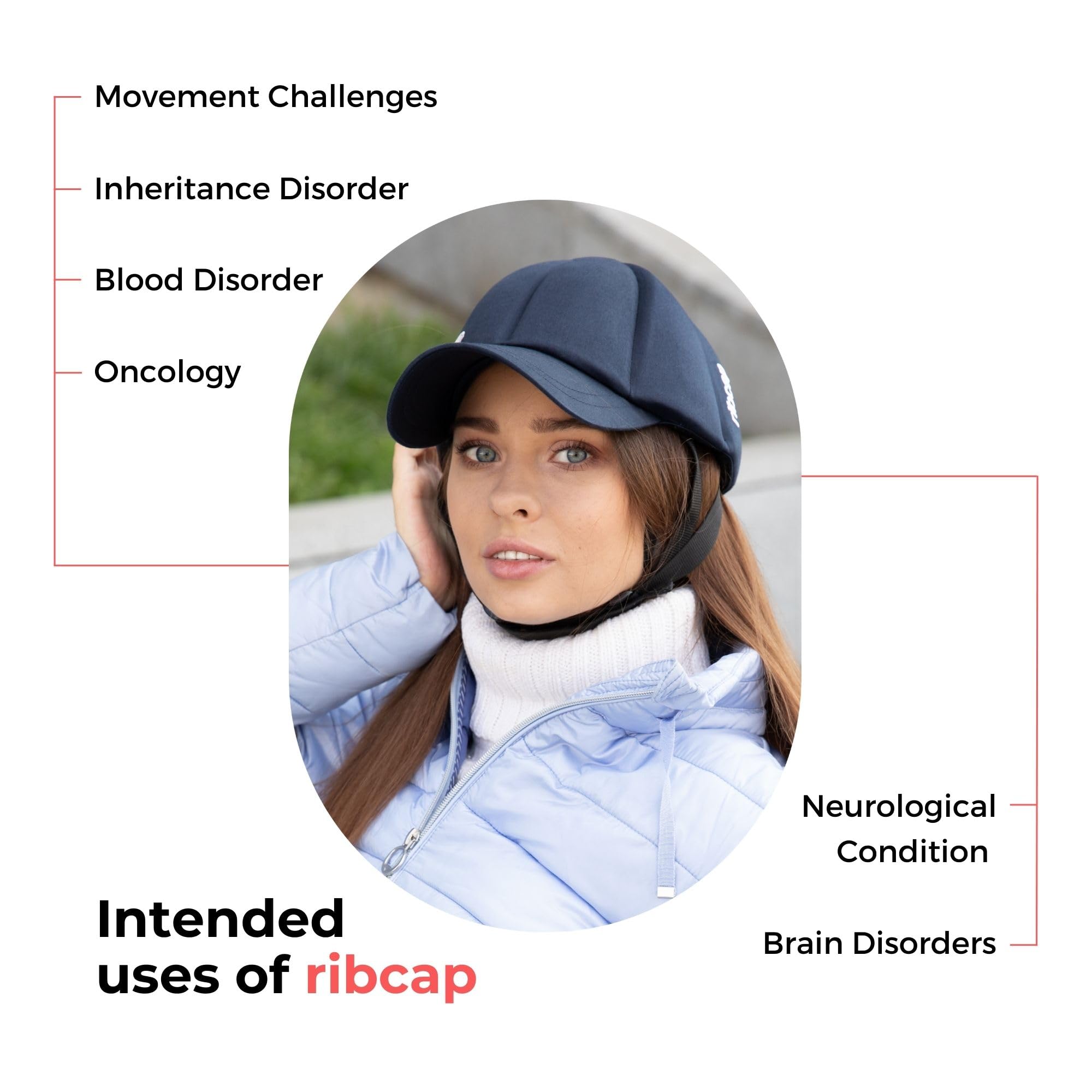 Ribcap Baseball Cap - Medical Grade Protective Helmet with Adjustable Chin Strap | Navy Blue | Size L-XL | Perfect for Chemotherapy, Radiation & Outdoor Activities