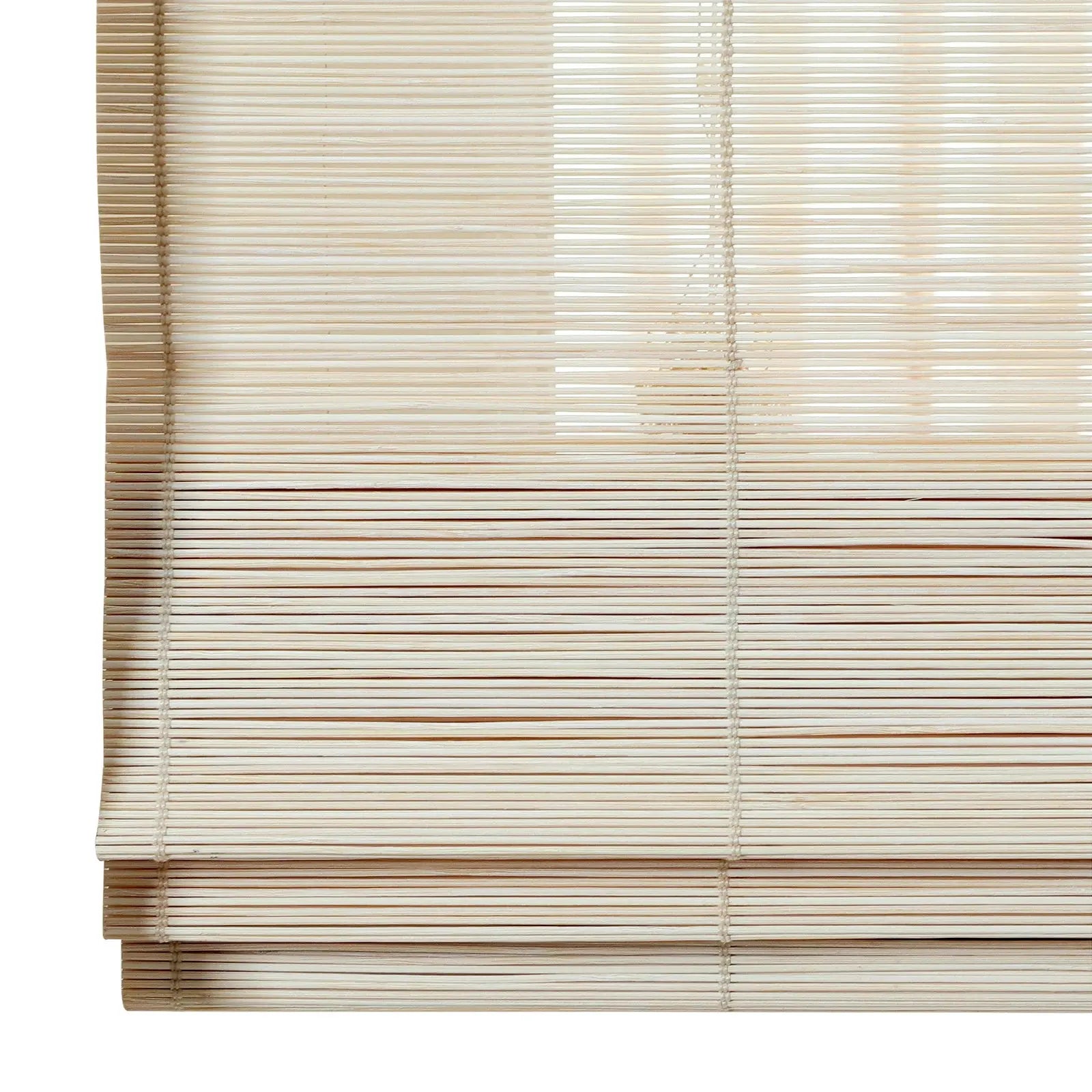 Sybil Bamboo Roman Shade - Pearl White | Natural Eco-Friendly Window Treatment for Living Room & Bedroom | Light Filtering & Privacy Solution