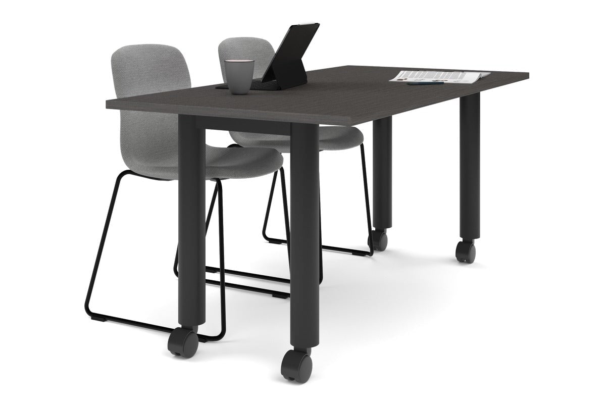 Quadro 80mm Cylinder Leg Mobile Table - 1600L x 800W Adjustable Height Workbench | Perfect for Office, Workshop, and Industrial Use