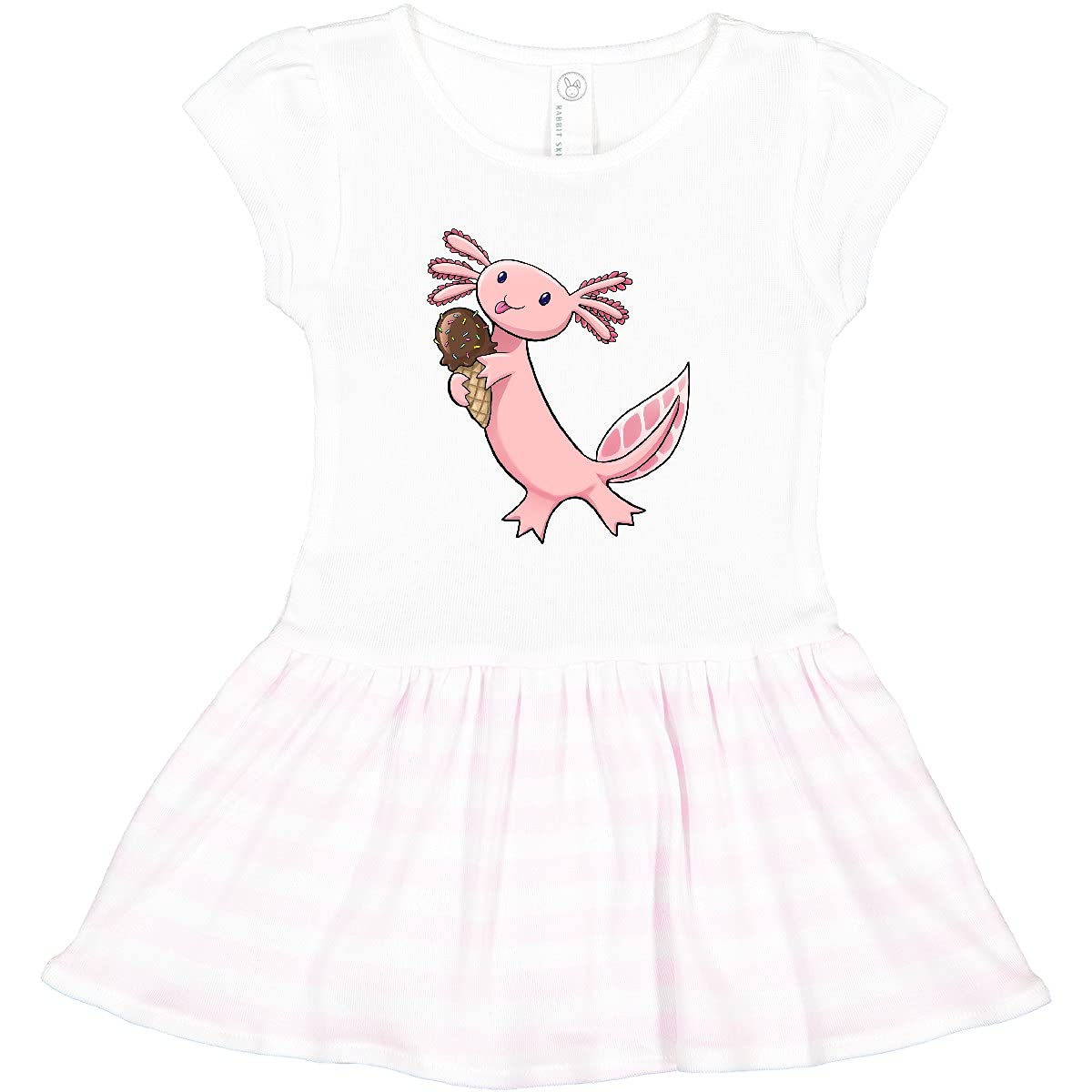 Inktastic Cute Axolotl Eating Ice Cream Toddler Dress - Adorable Kids Outfit for Birthday Parties, Playdates & Summer Fun