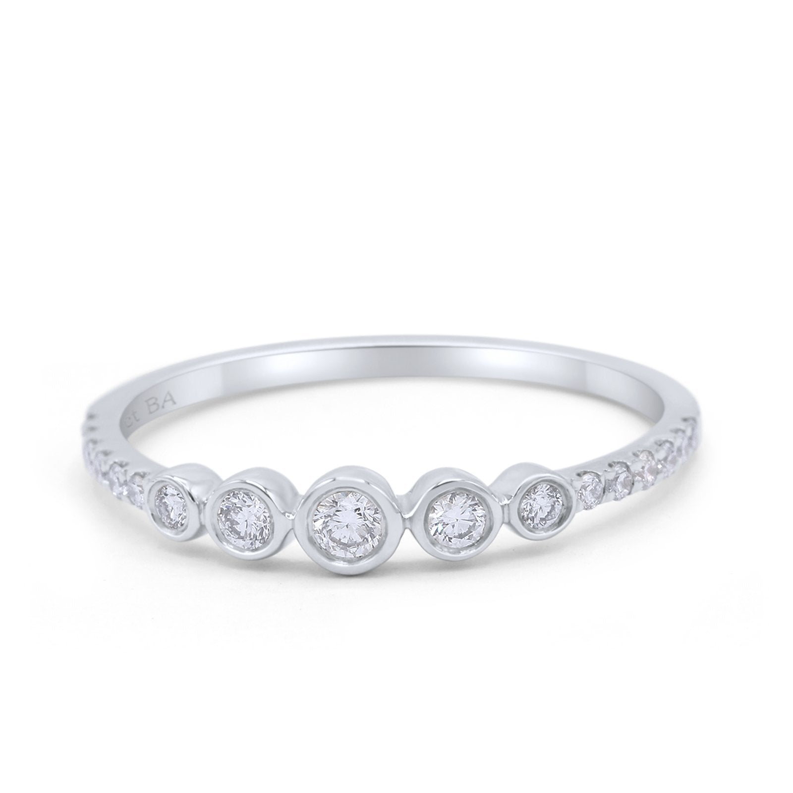 14K Gold Stacking Eternity Band - Art Deco Vintage 3mm Wedding Ring with 0.21ct Natural Diamond (G SI) - Perfect for Engagement, Anniversary & Everyday Elegance