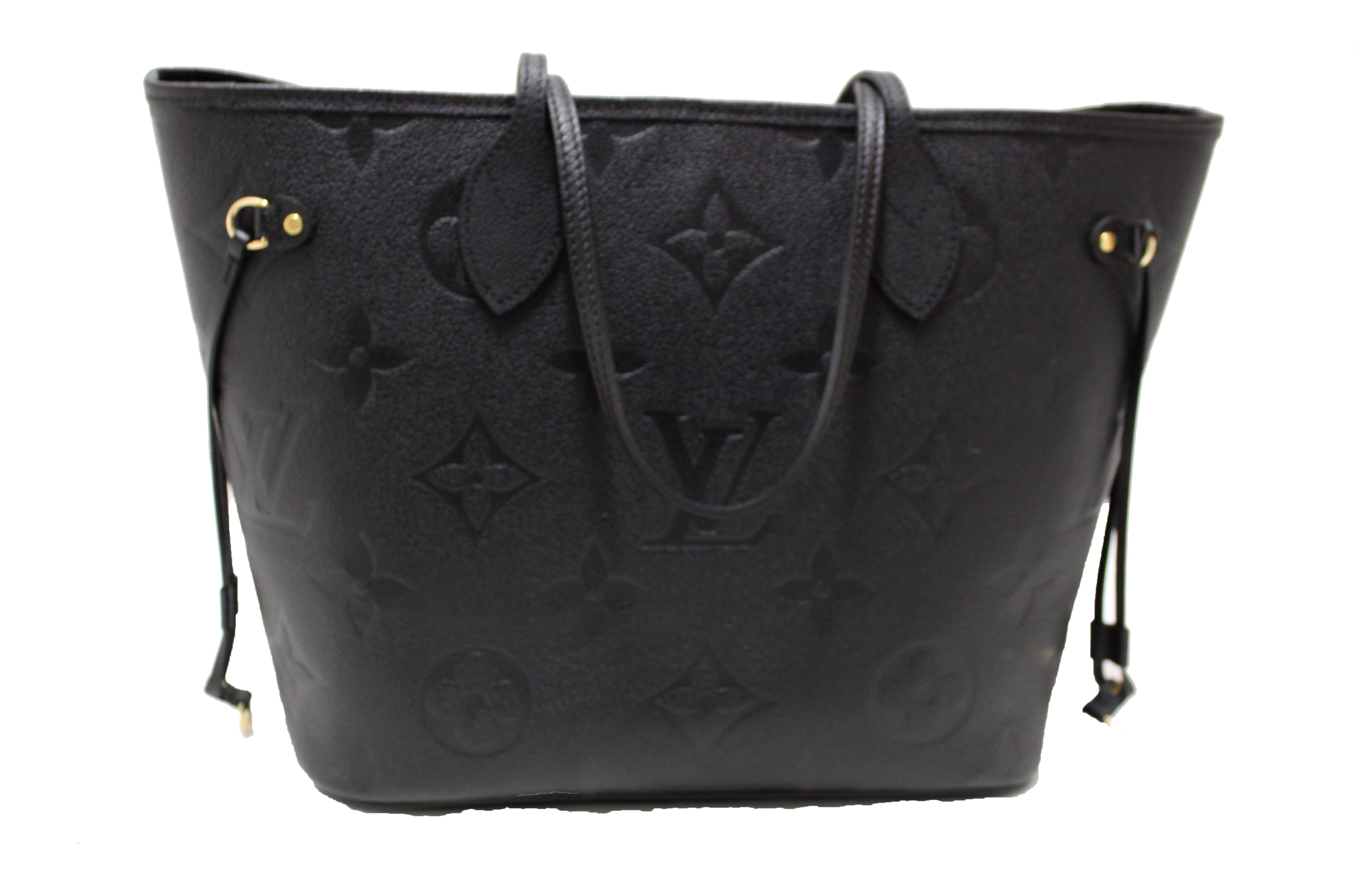 Authentic Louis Vuitton Black Monogram Empreinte Leather Neverfull MM Shoulder Tote Bag - Luxury Designer Handbag for Women, Perfect for Work, Travel & Everyday Use