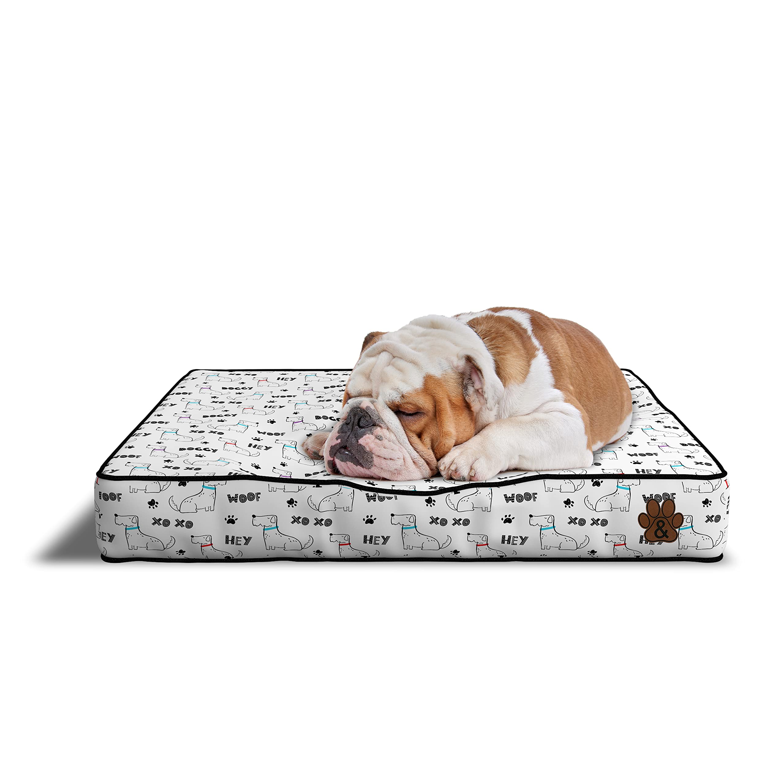 Premium Orthopedic Dog Bed for Large, Medium & Small Dogs - Soft Plush Pet Mattress with Removable Washable Cover, Waterproof & Non-Slip Bottom - Ideal for Crates, Kennels & Home Use (Pattern 05, Small)
