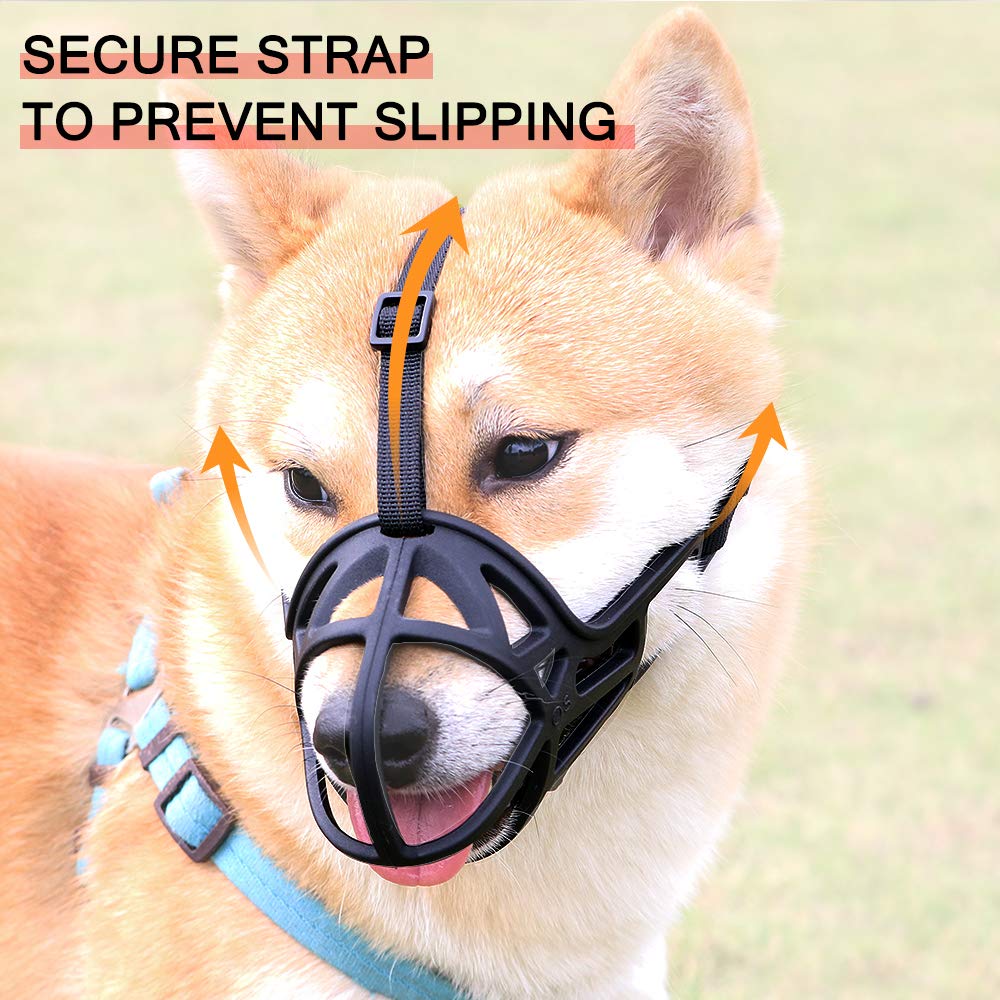 Soft Basket Dog Muzzle - Adjustable Cage Muzzle for Small, Medium, Large & XL Aggressive Dogs | Prevents Chewing & Biting | Perfect for Training, Grooming & Vet Visits