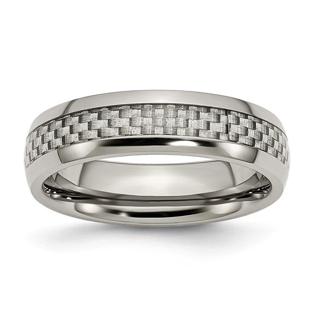 Premium 6mm Solid Titanium Grey Carbon Fiber Wedding Band Ring for Men - Durable & Stylish for Everyday Wear, Anniversaries, and Special Occasions